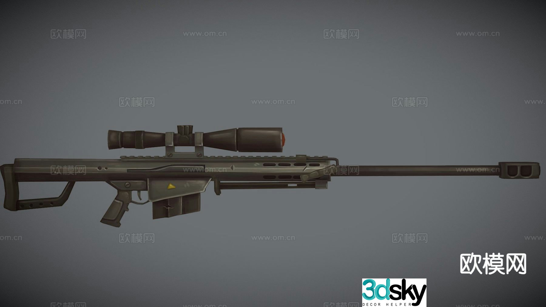 barrett sniper rifle gun firearm 3d model