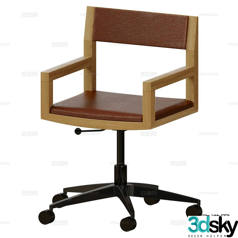 Medieval style office chair computer chair 3d model