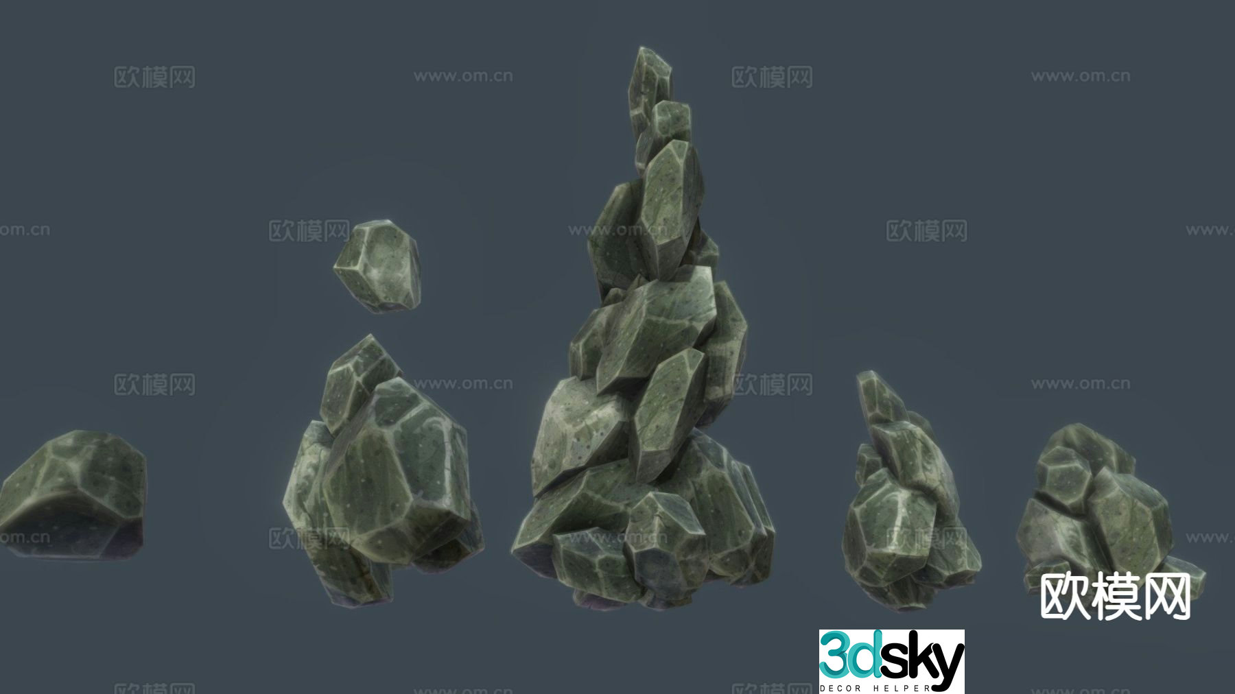 Game props stone 3d model