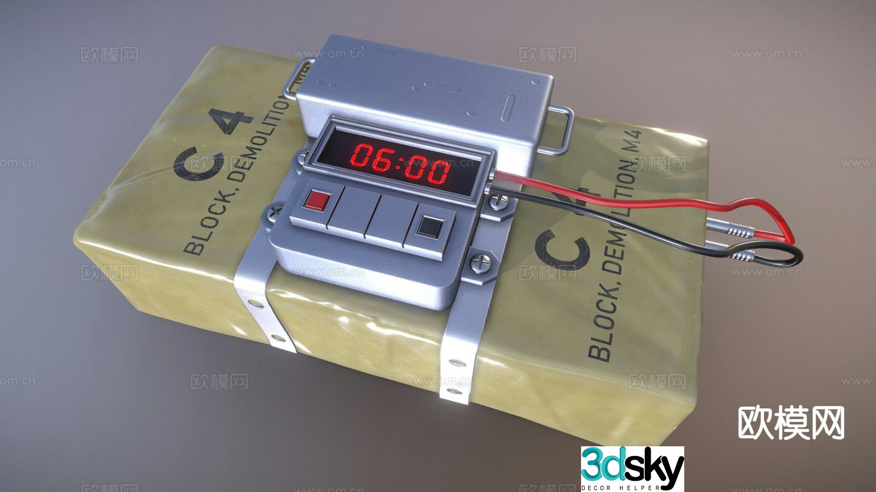 timed explosive 3d model