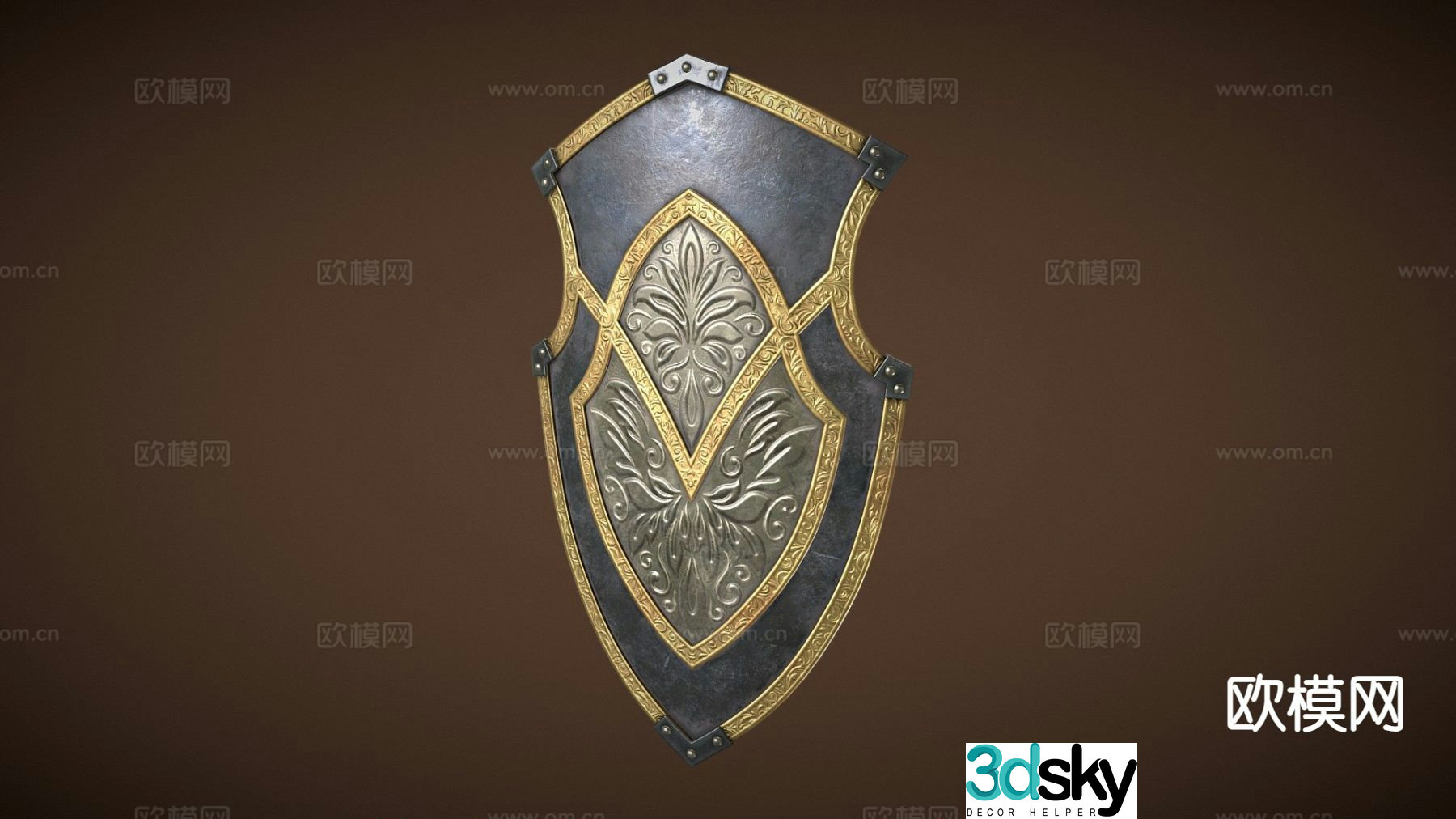 knight shield 3d model