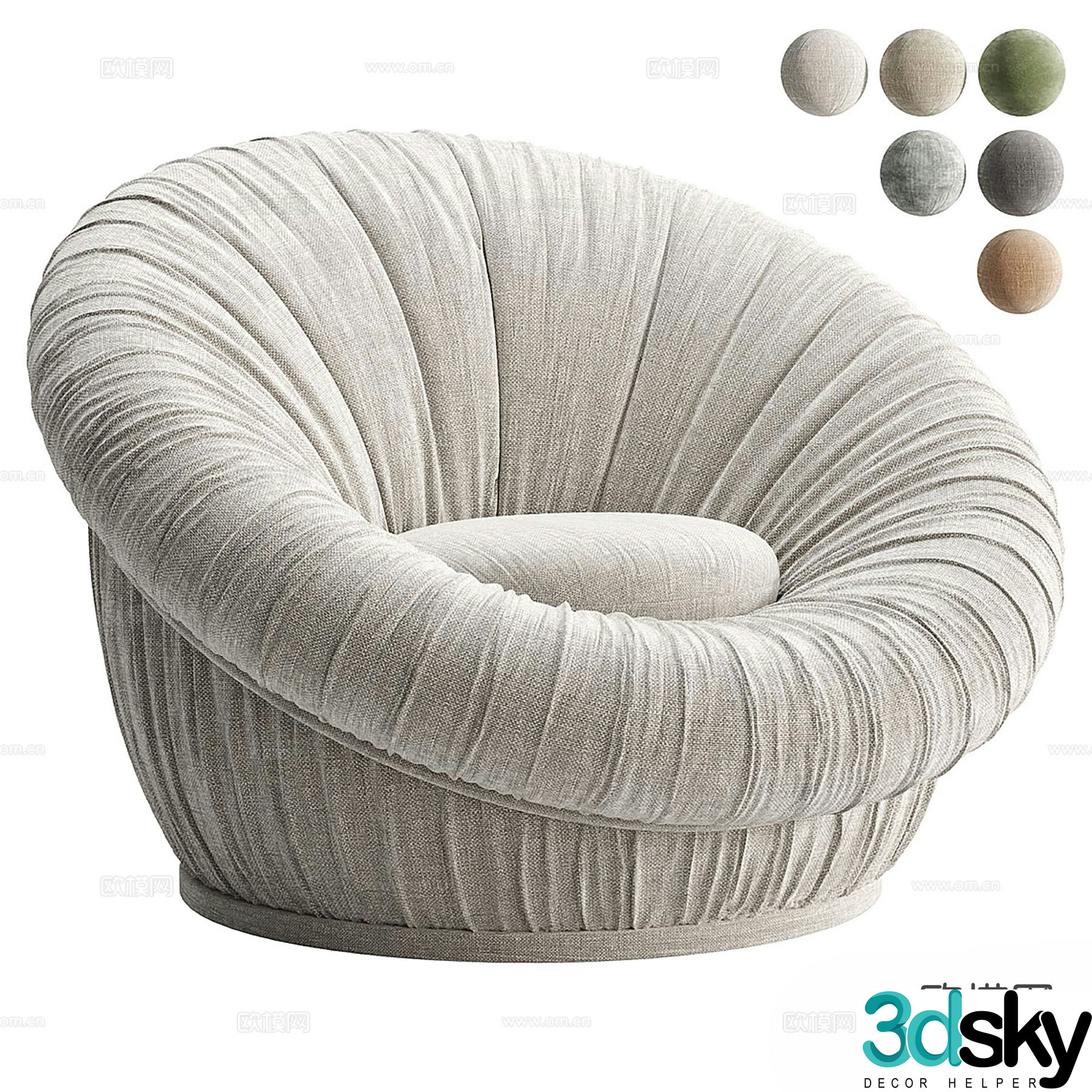 Modern flower sofa leisure sofa 3d model