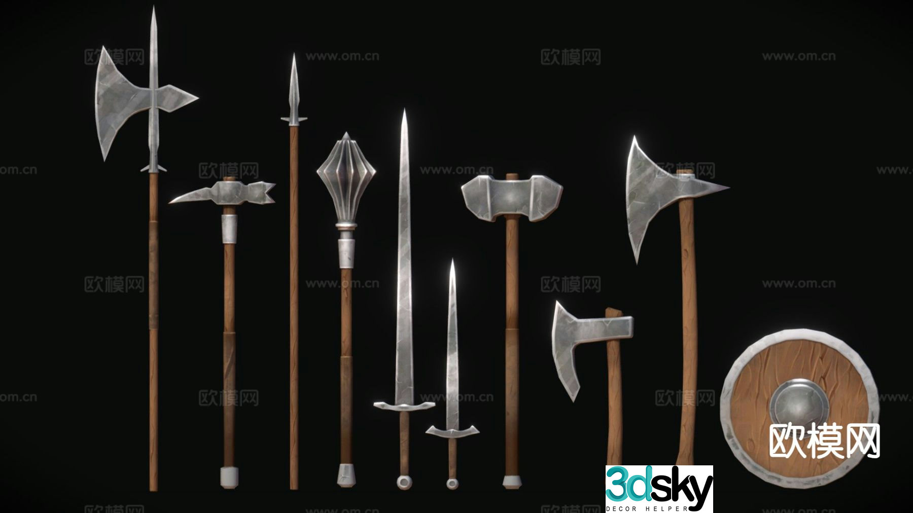 medieval weapons 3d model