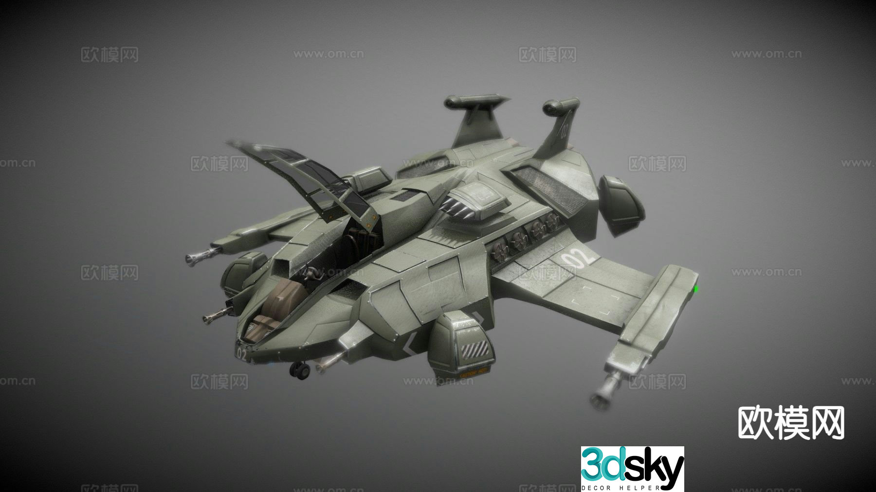 Heavy aircraft assault fighter 3d model