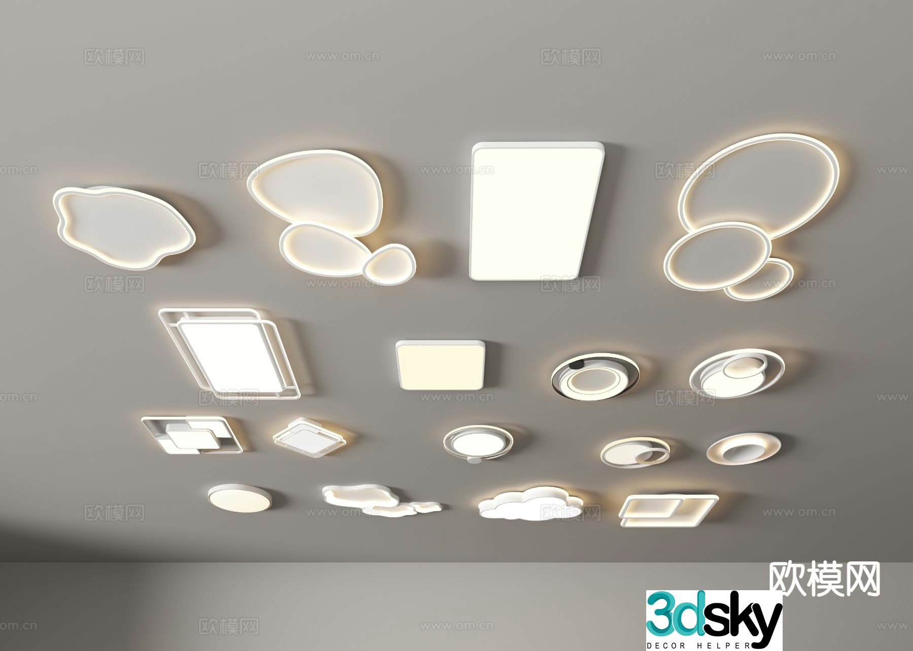 Cream style ceiling lamp 3d model
