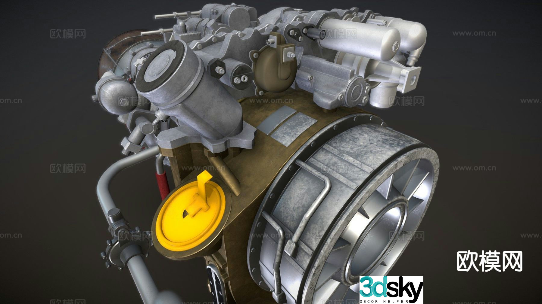 Turboshaft engine 3d model