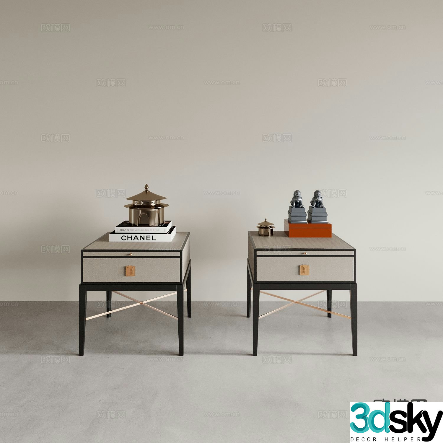 Modern bedside table 3d model