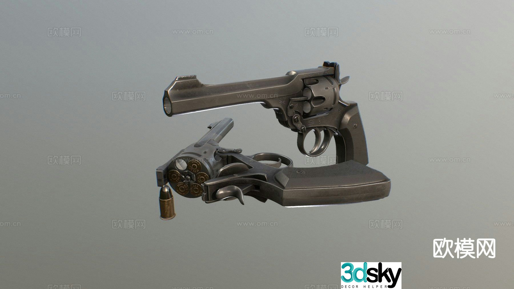 Webley IV pistol 3d model