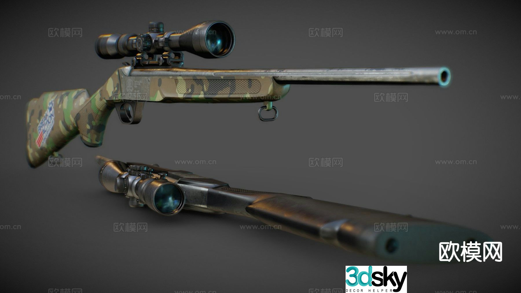 sniper rifle gun weapon 3d model