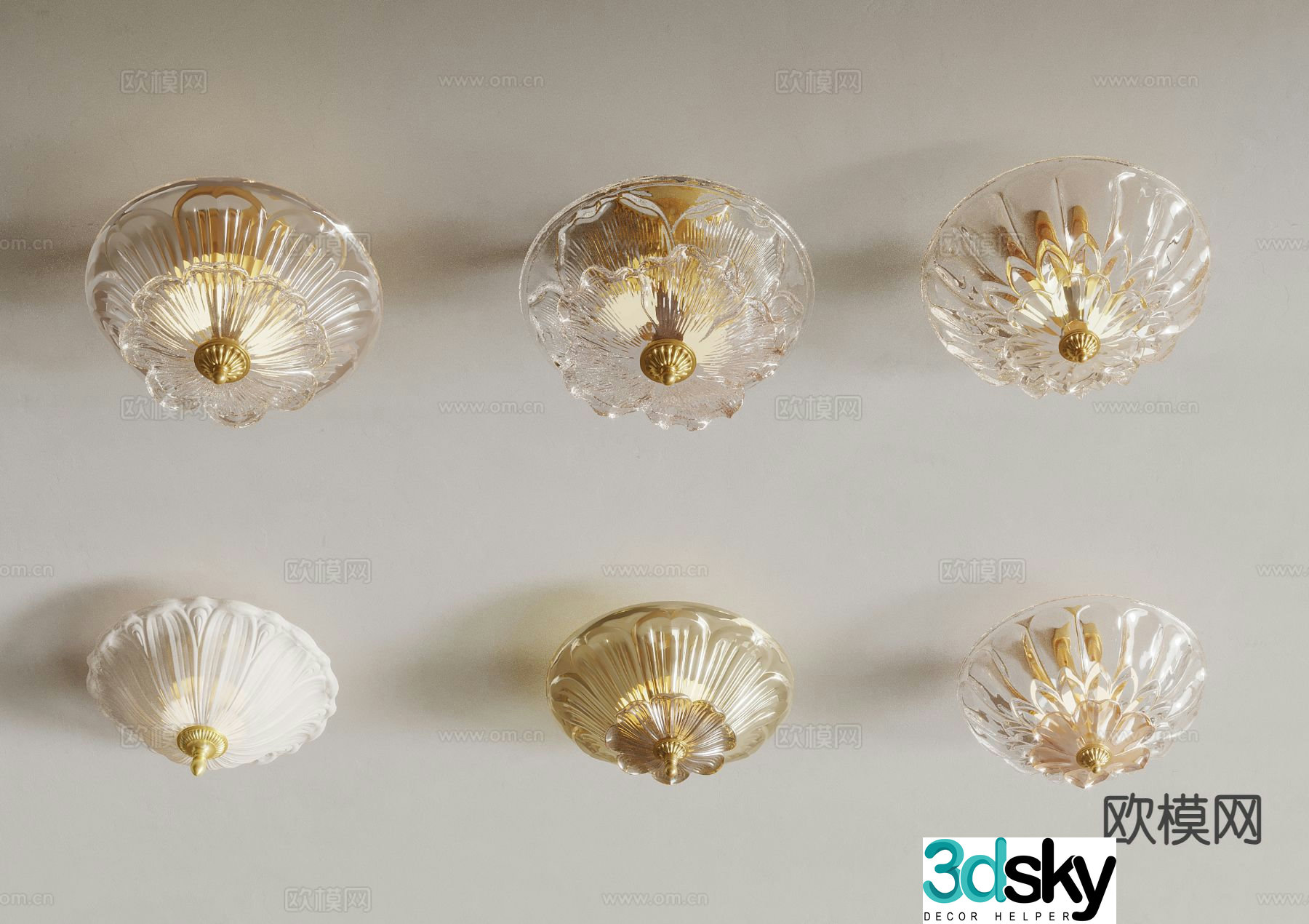 French crystal ceiling lamp 3d model