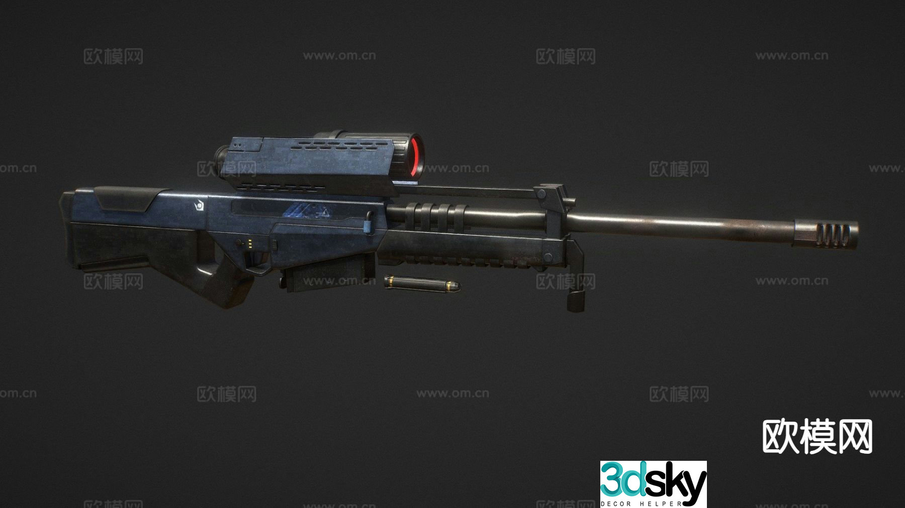 sniper rifle gun firearm weapon 3d model