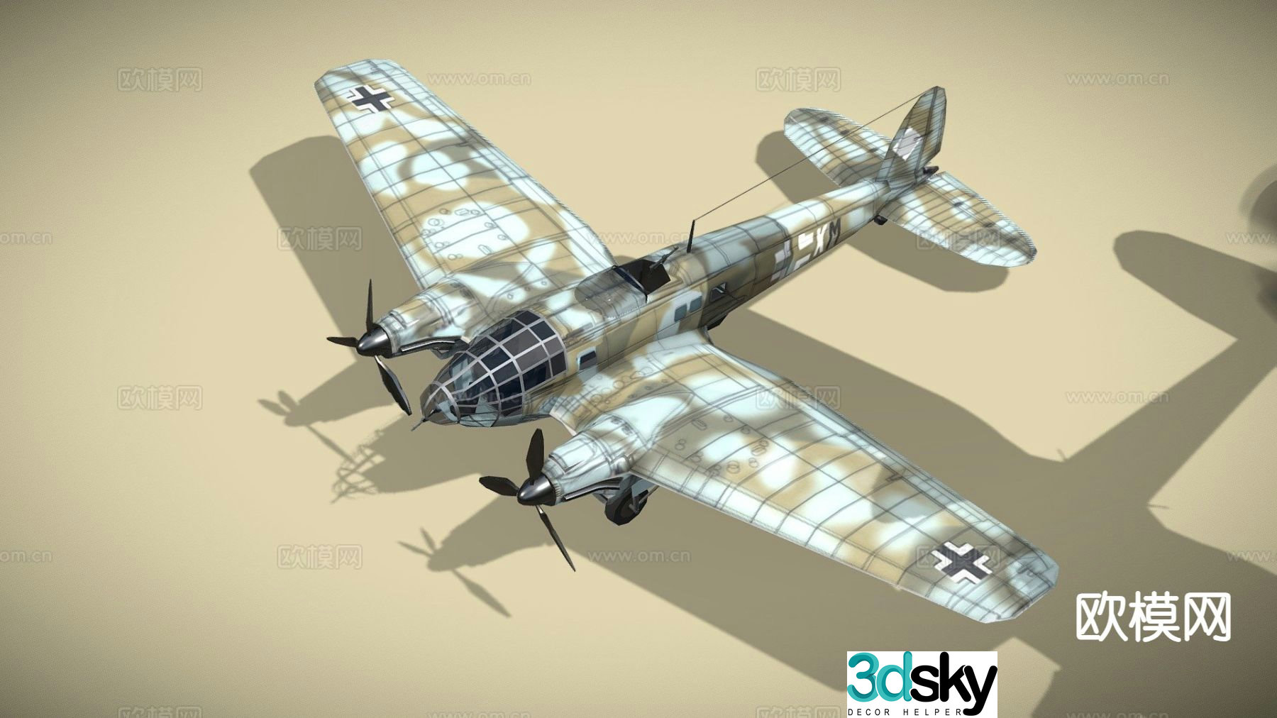 aircraft bomber reconnaissance aircraft 3d model