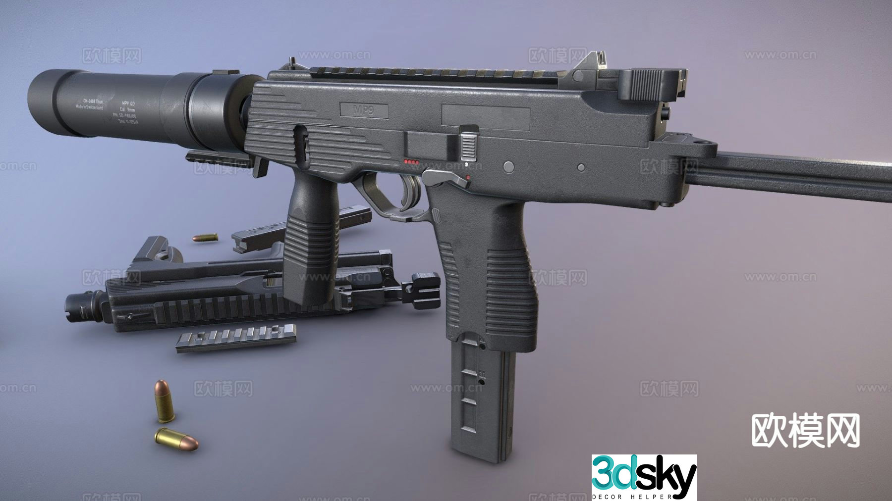 submachine gun 3d model