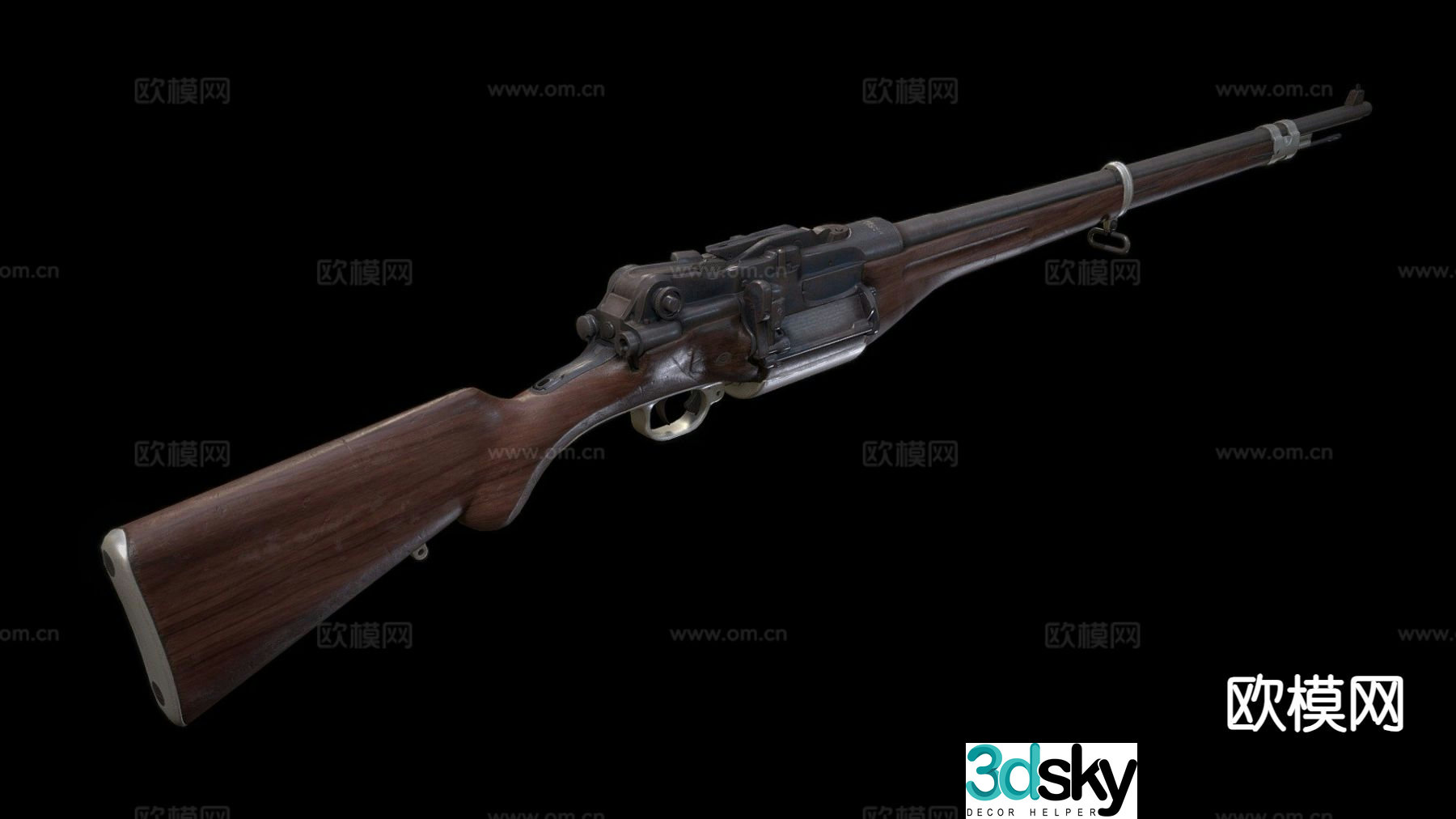 Rifle cold weapon 3d model