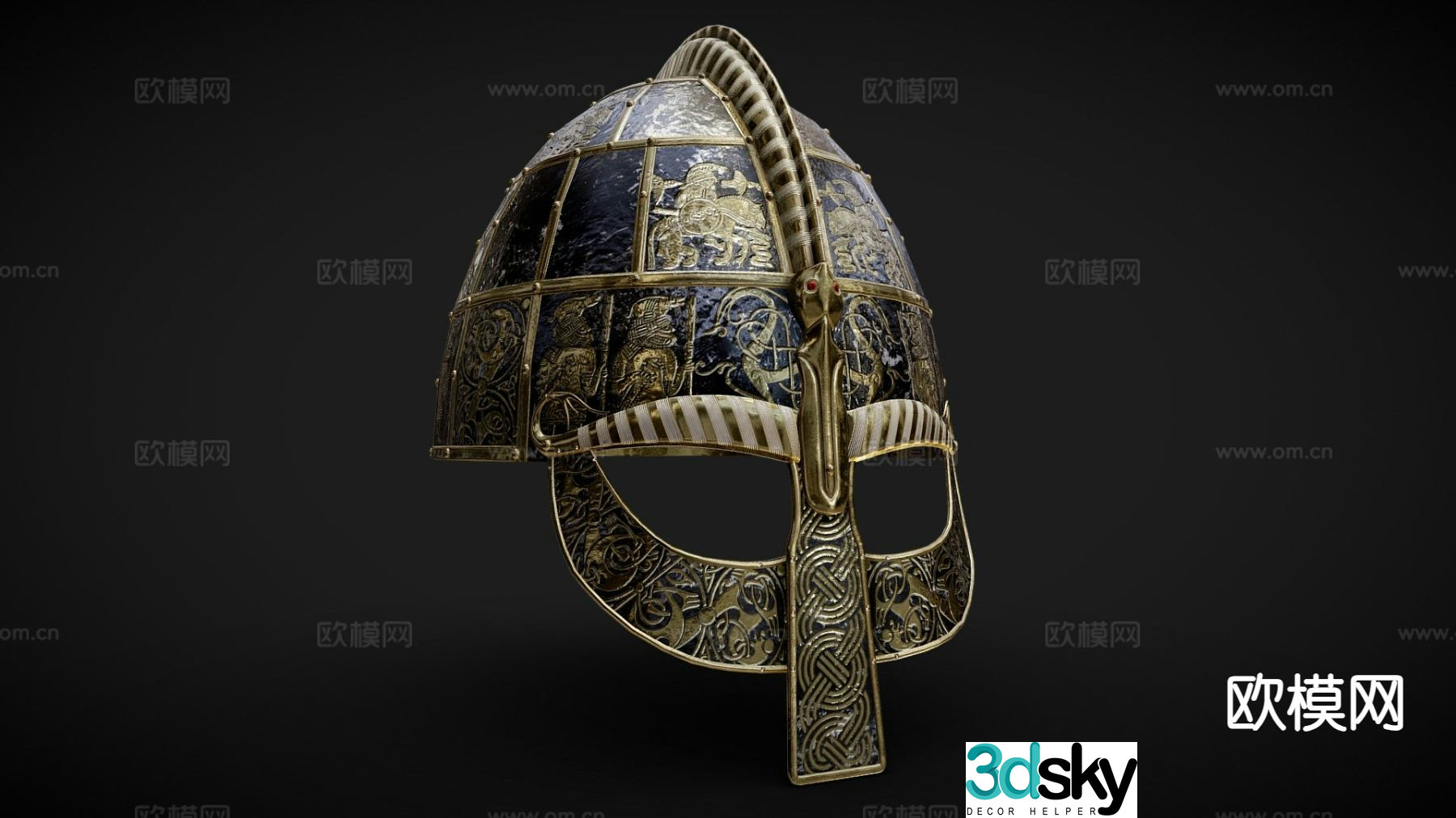 Vendel nordic viking helmet 3d model