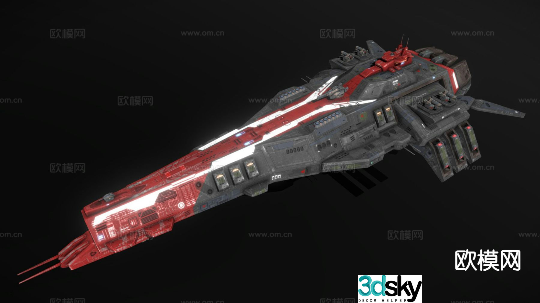Pirate family scythe cruiser 3d model