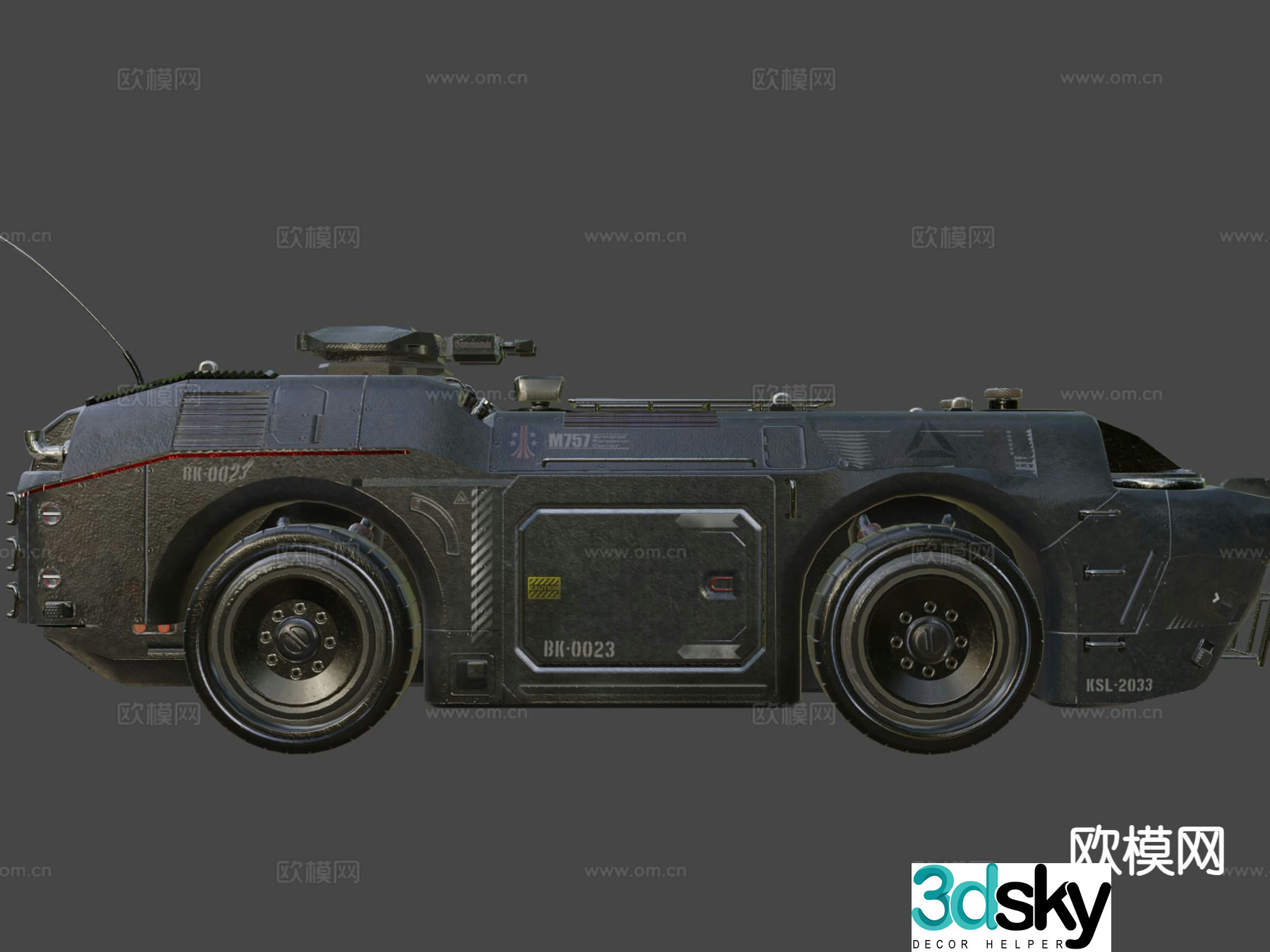 gun carriage military vehicle armed vehicle 3d model
