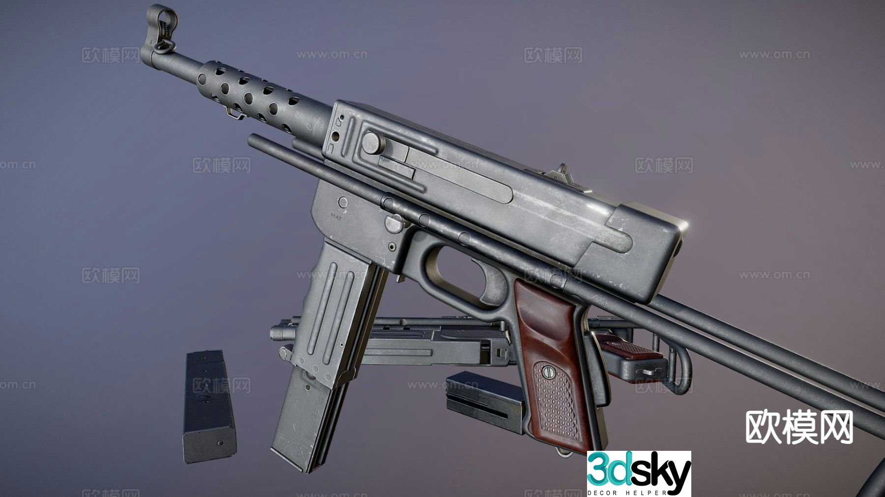 MAT-49 submachine gun 3d model