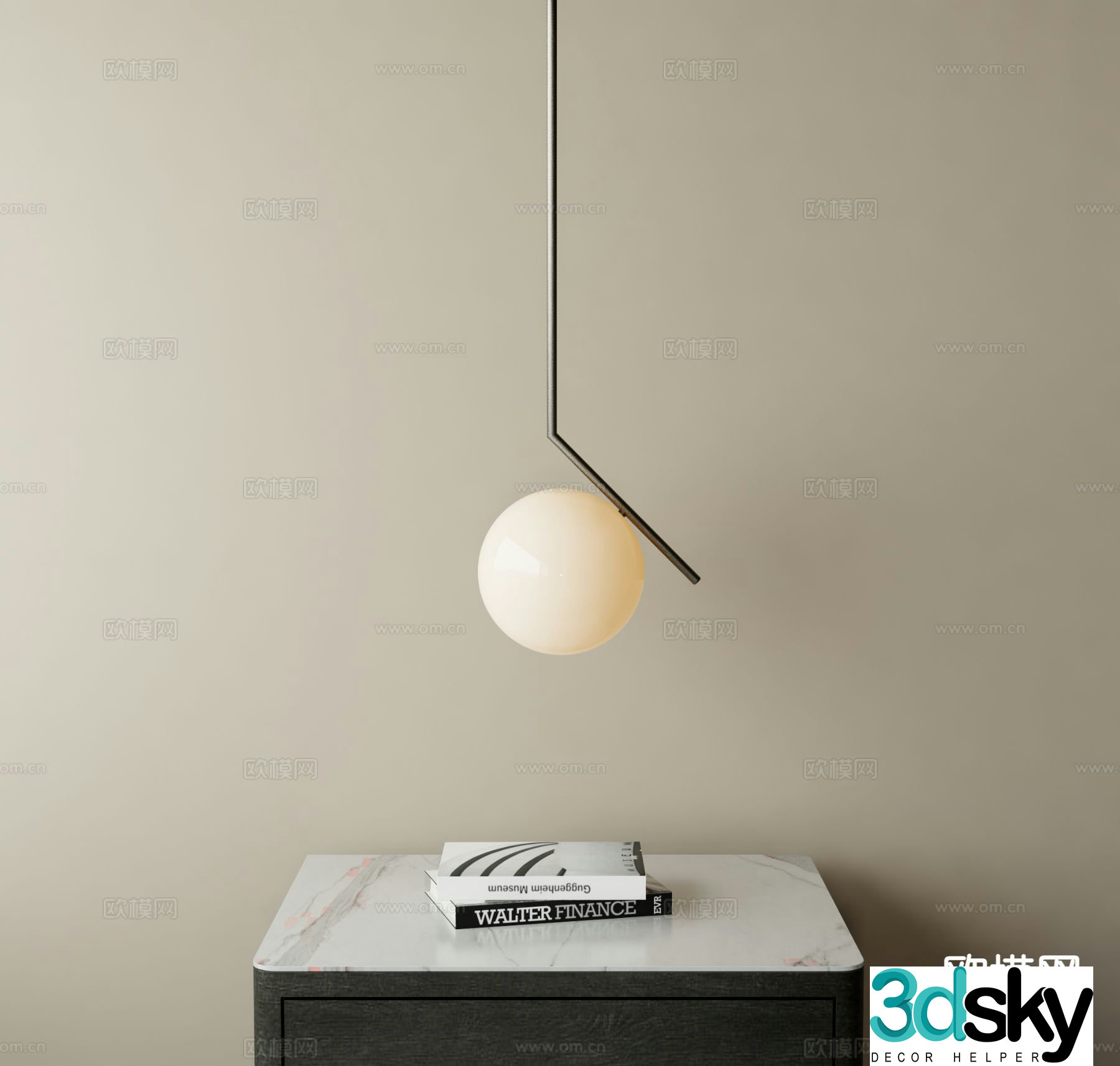 Modern chandelier round chandelier 3d model