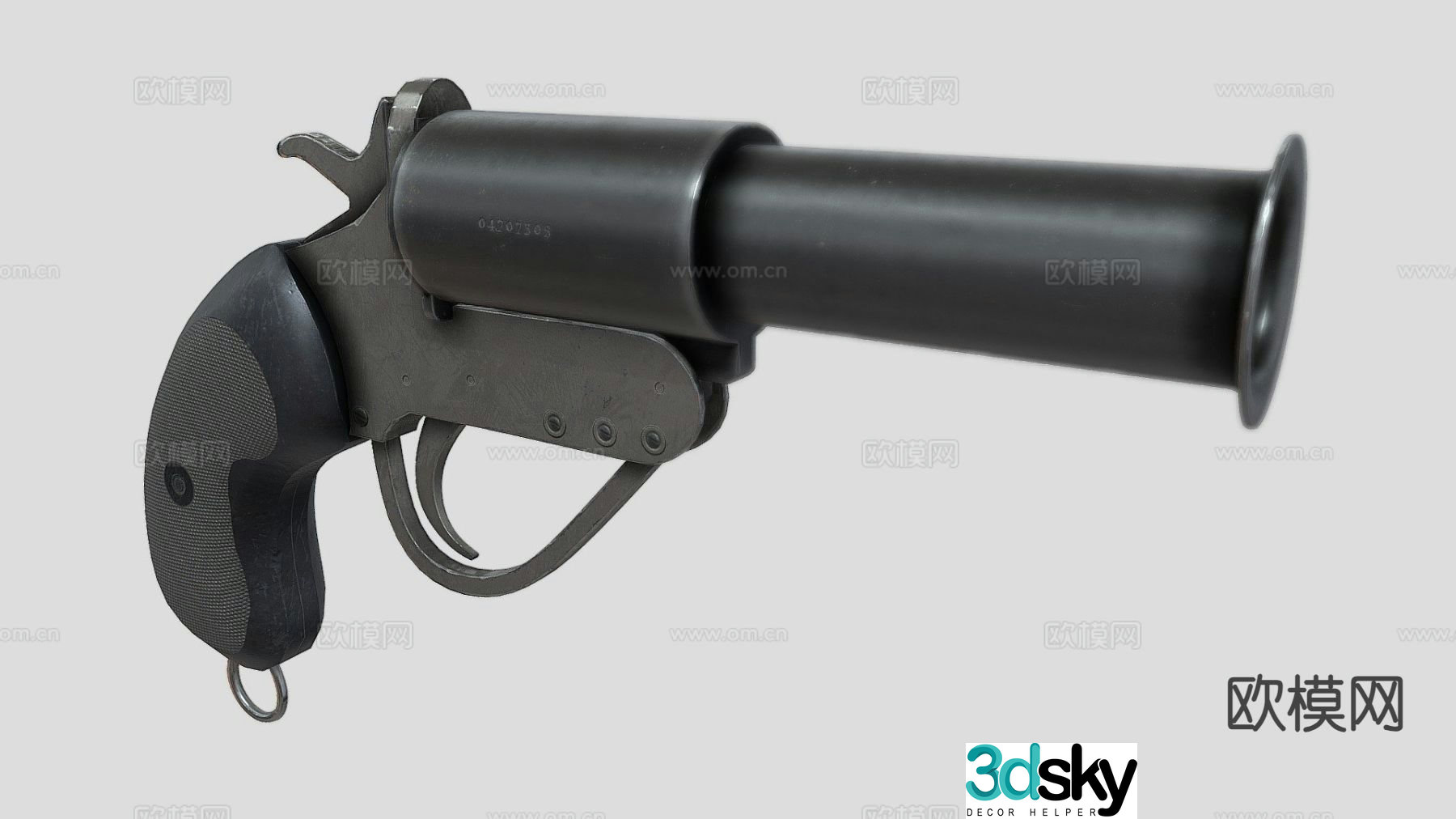 british flare gun 3d model