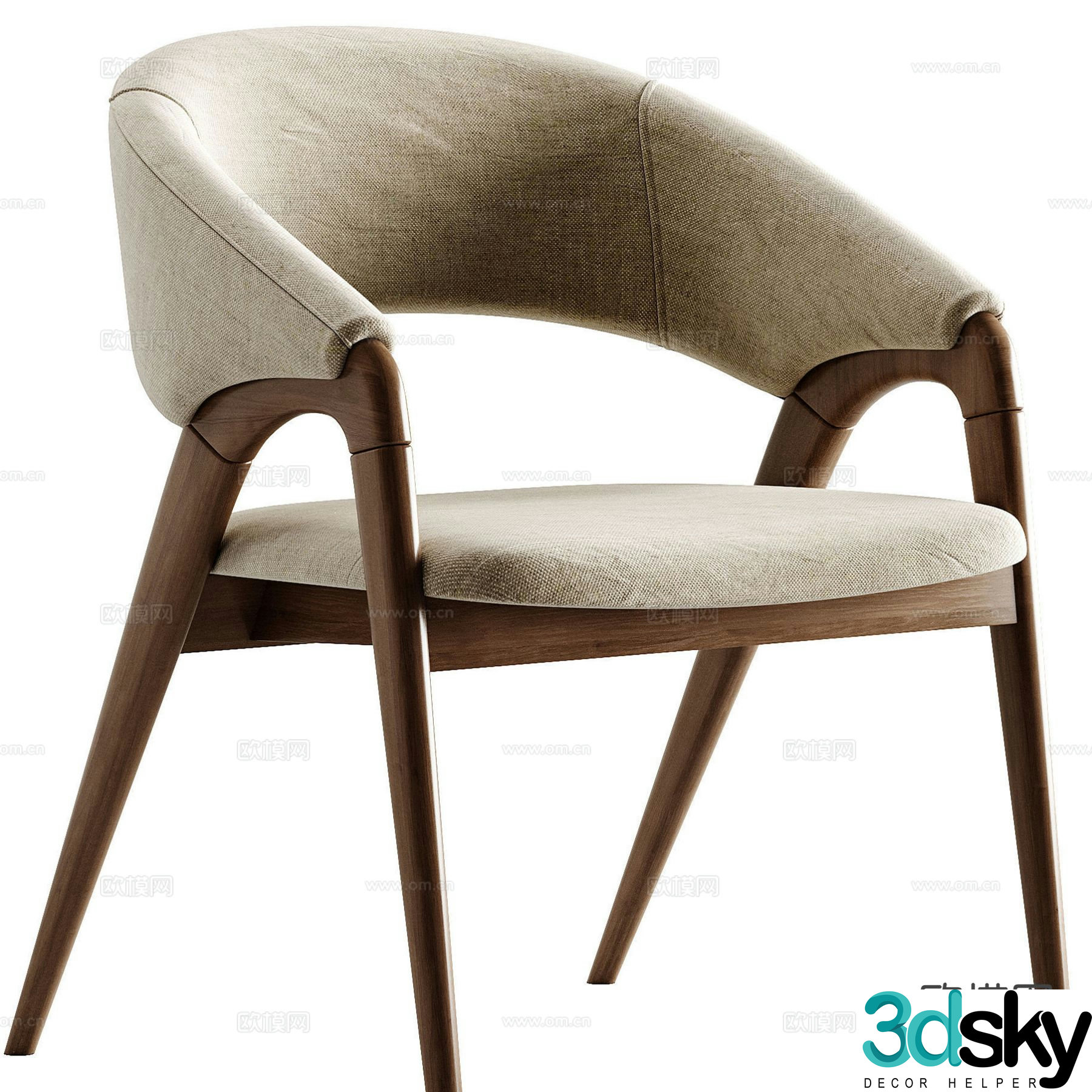 ARC modern fabric chair dining chair 3d model