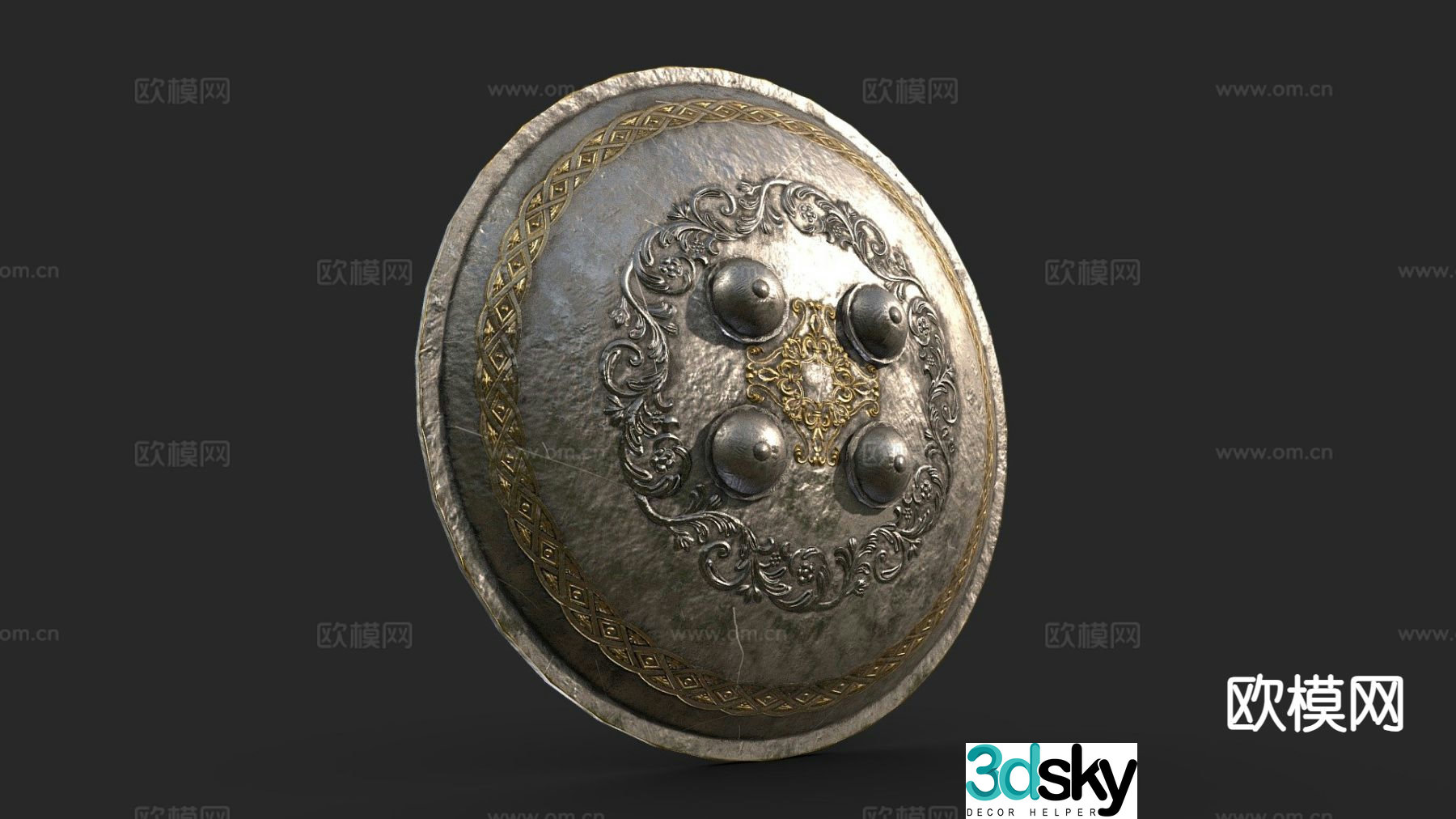 Middle East Shield Cold Weapon 3D model
