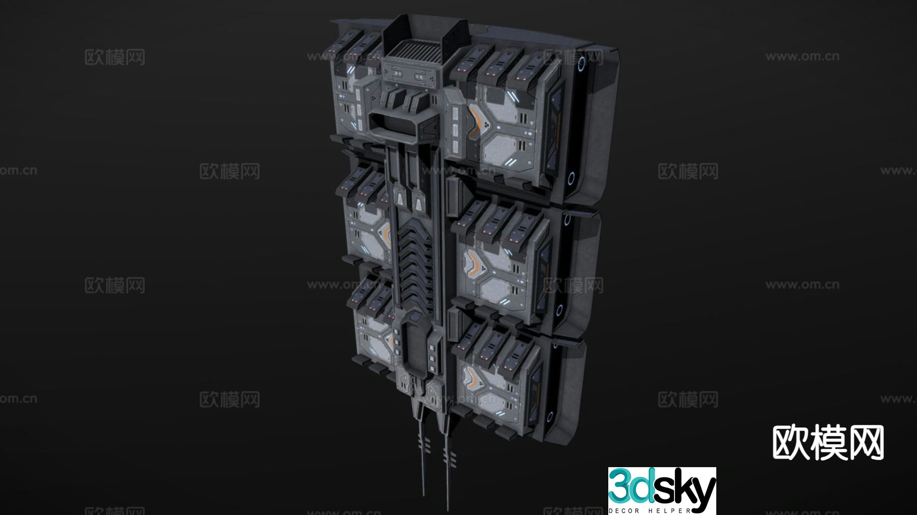 Sci-fi research station 3d model