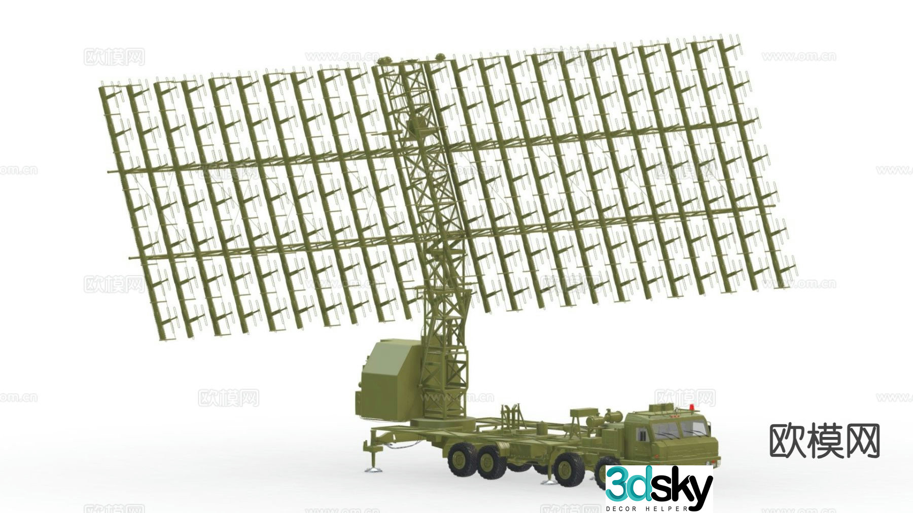 Band radar system Military equipment 3D model