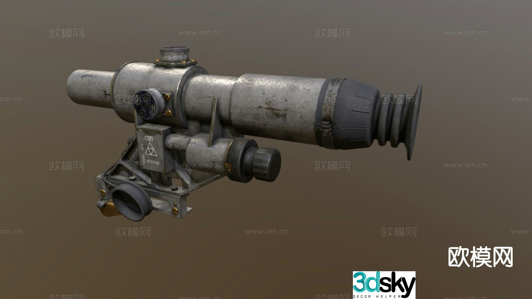 Russian machine gun scope 3d model
