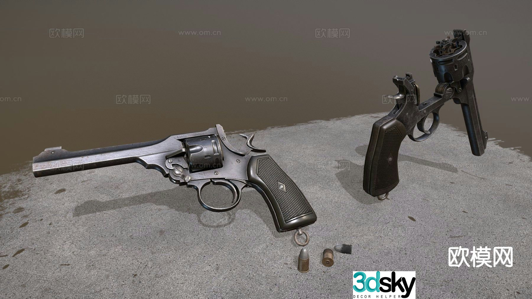 Webley MkVI revolver 3d model