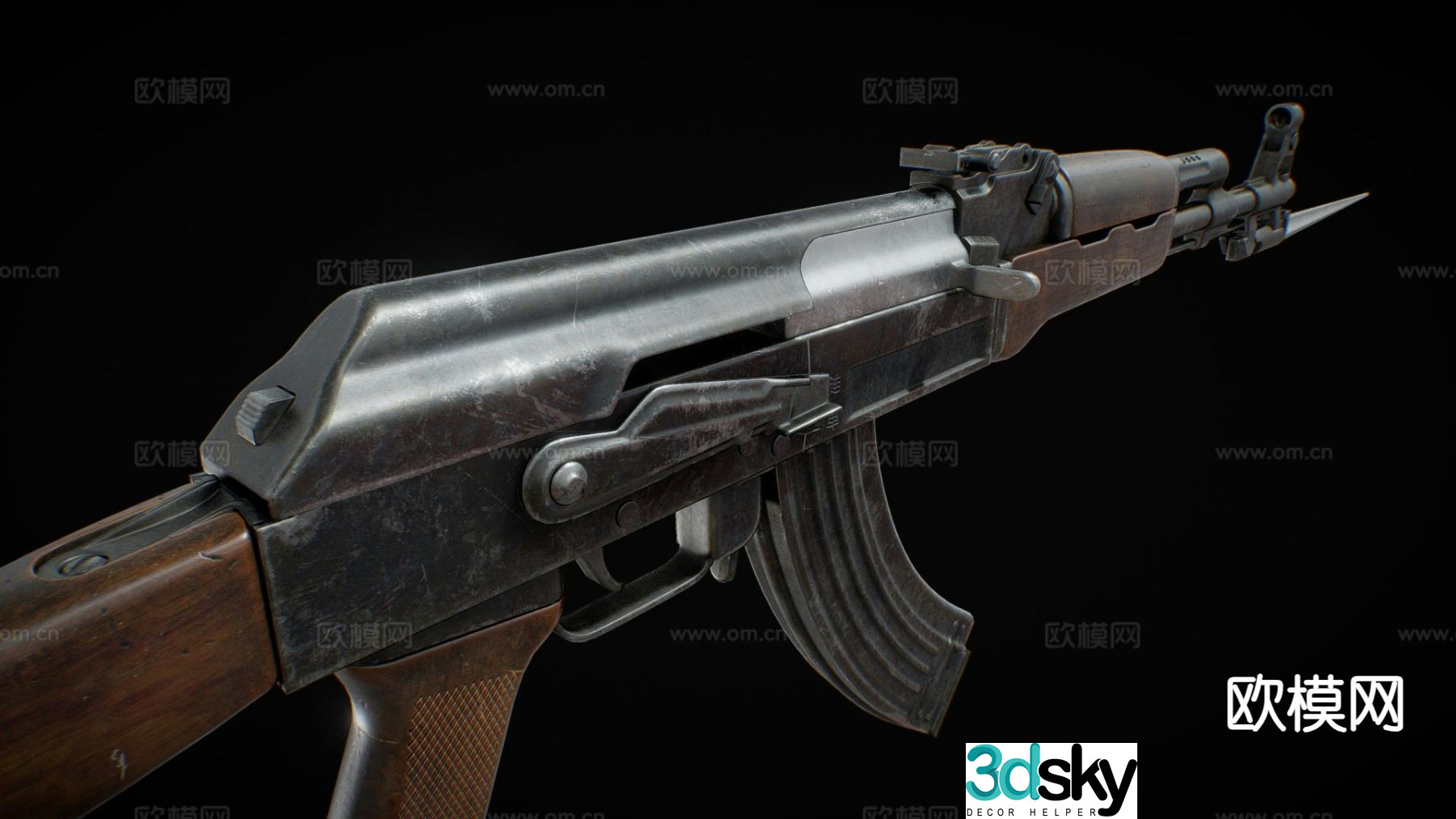 AK47 rifle 3d model