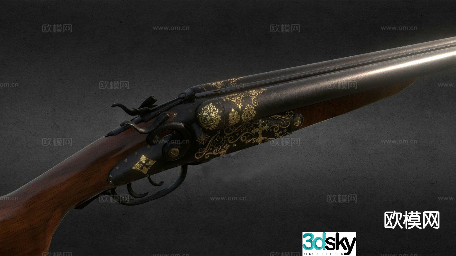 Exorcist double barrel shotgun 3d model