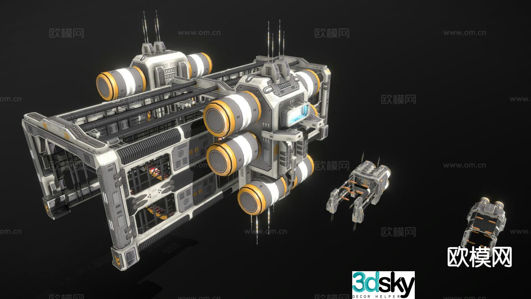 Sci-fi shipyard 3d model