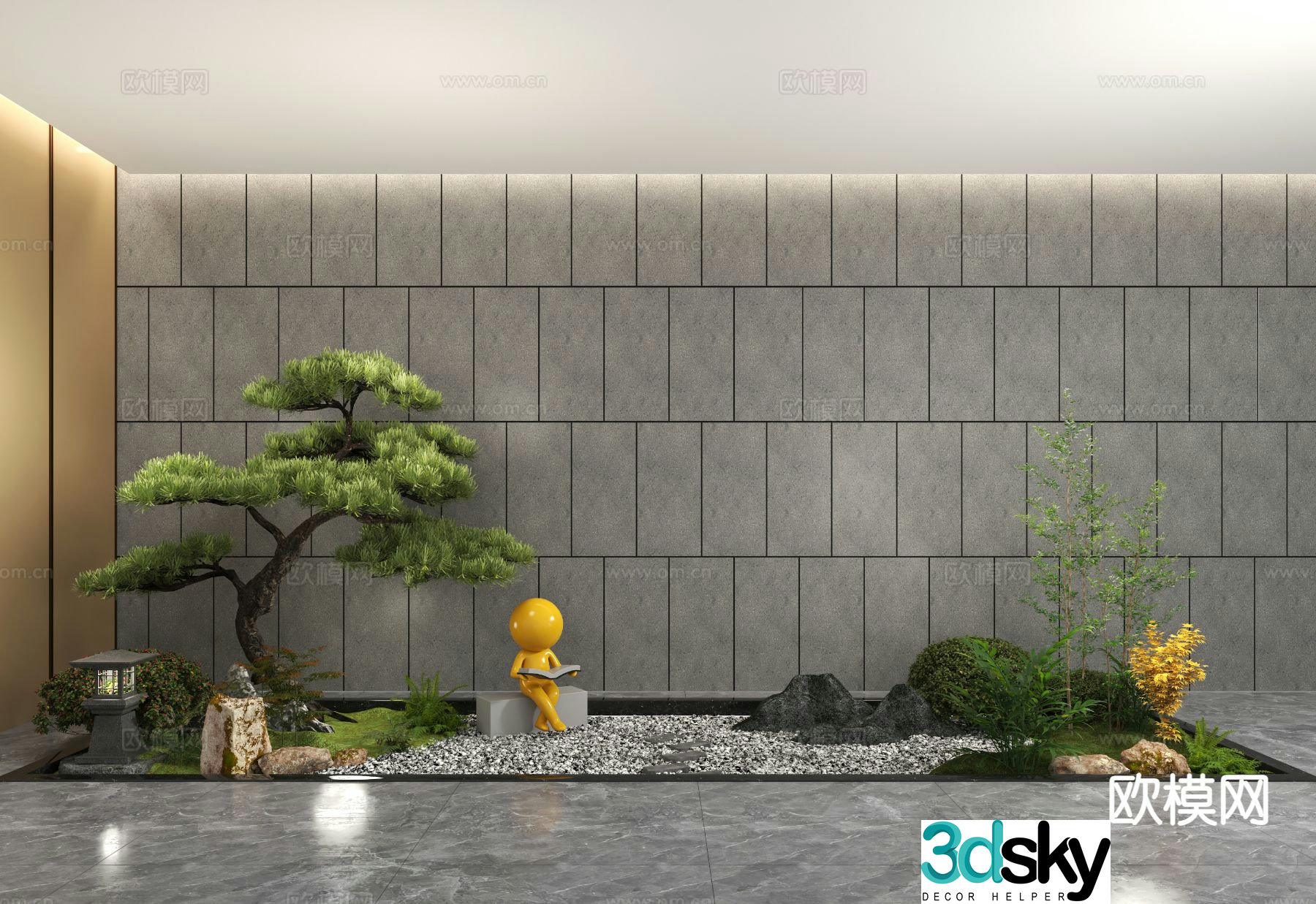 Indoor landscape micro terrain landscape 3d model