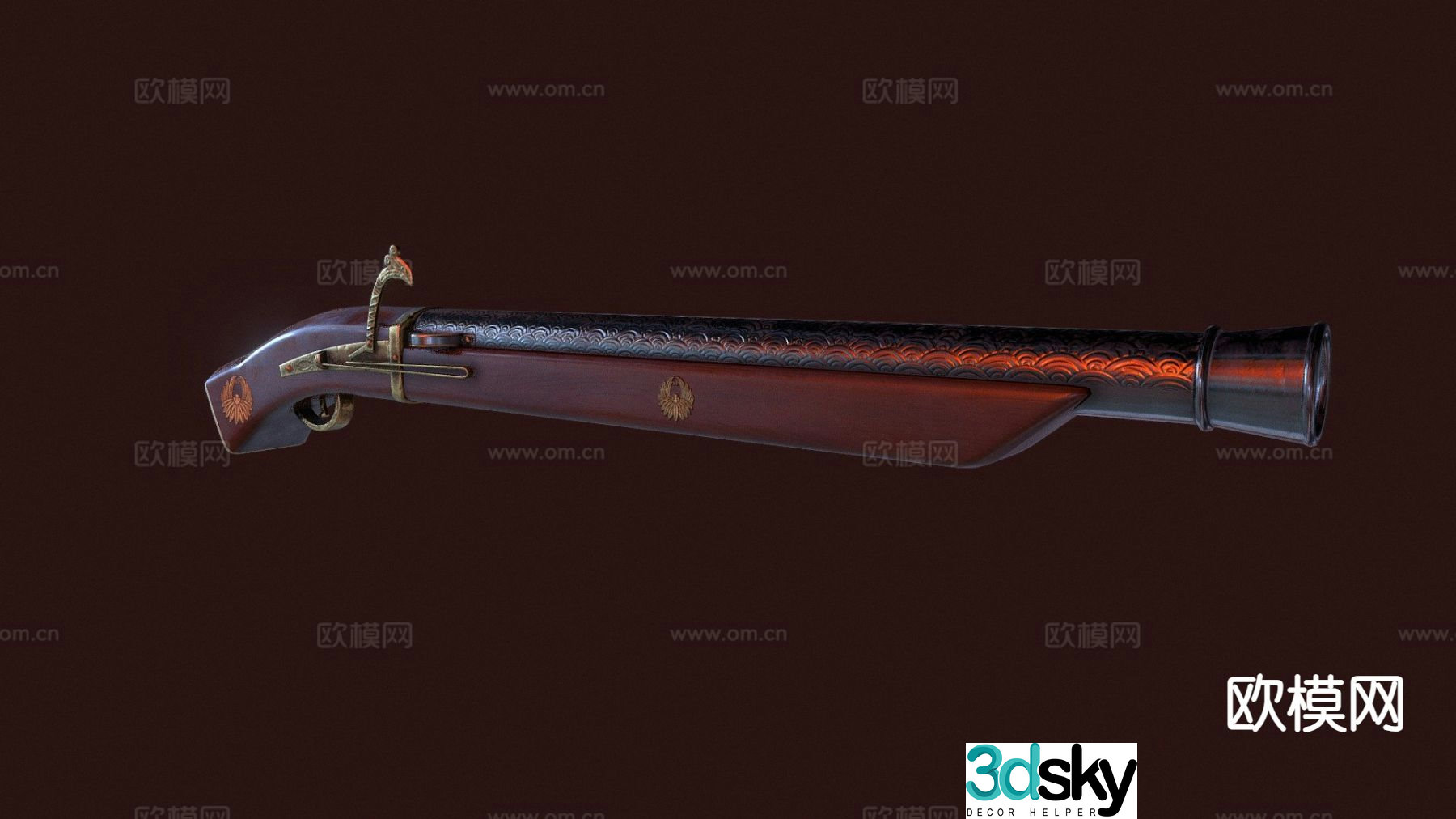 Shogun matchlock 3d model