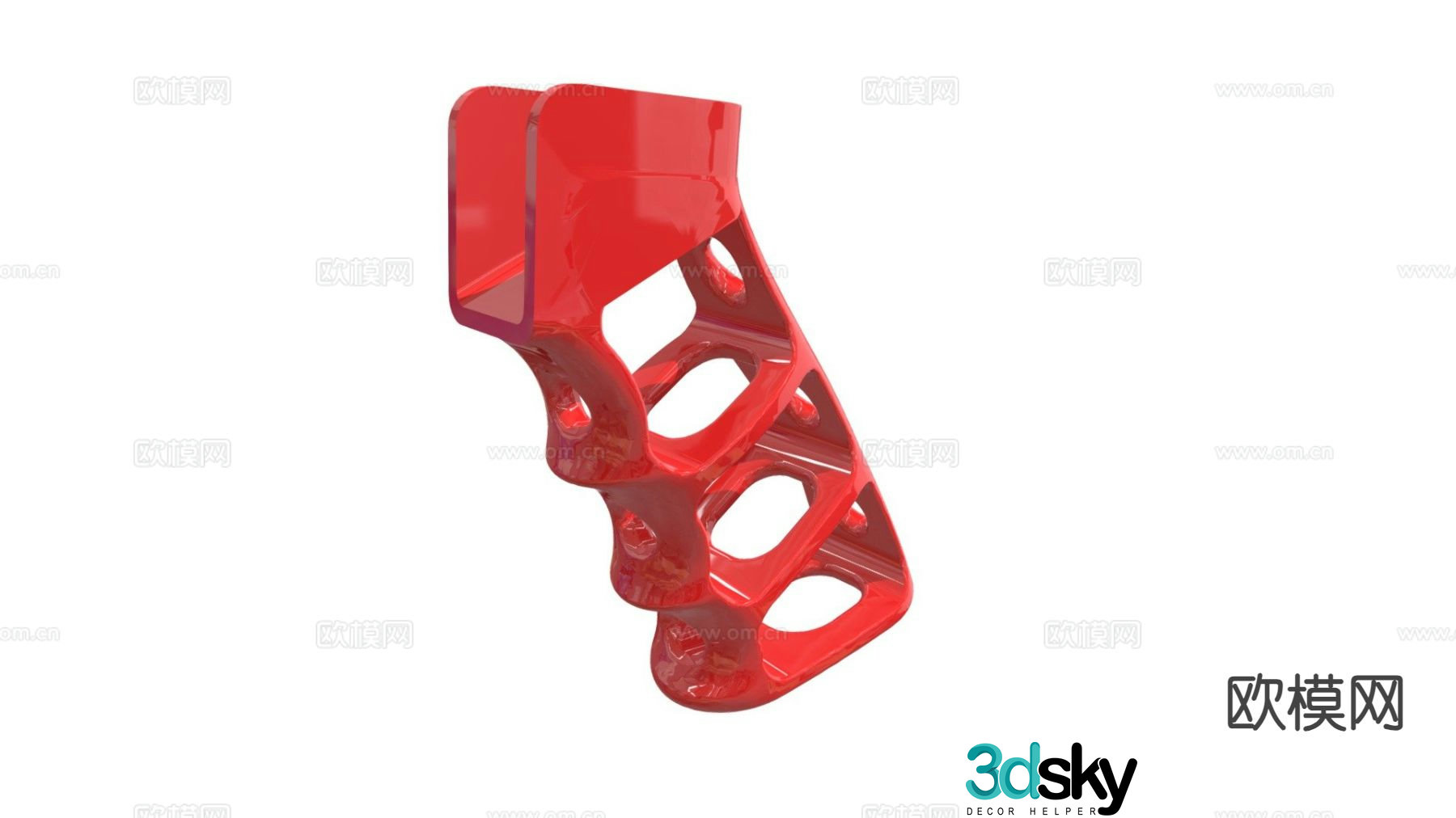 M4 skeleton pistol grip air gun grip 3d model