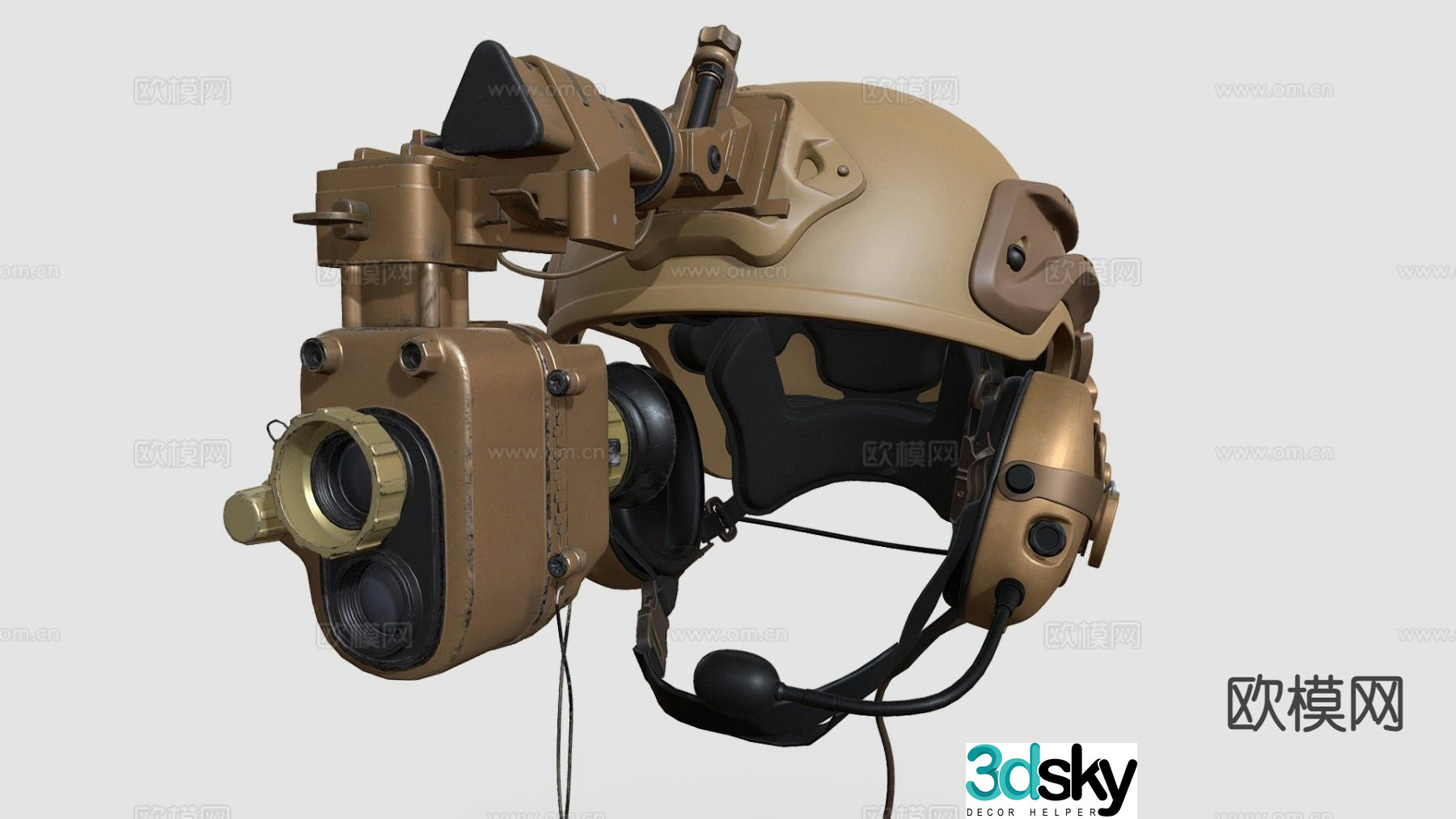 Modern night vision helmet 3d model