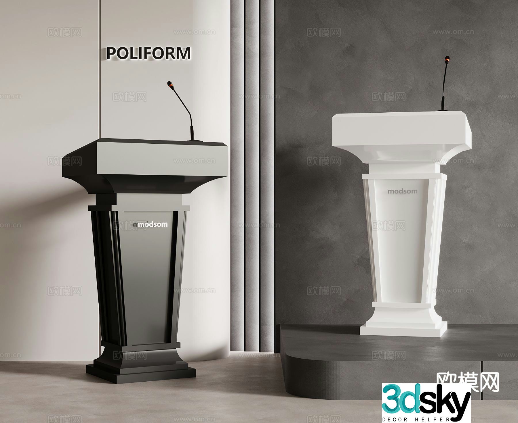 modern podium podium 3d model