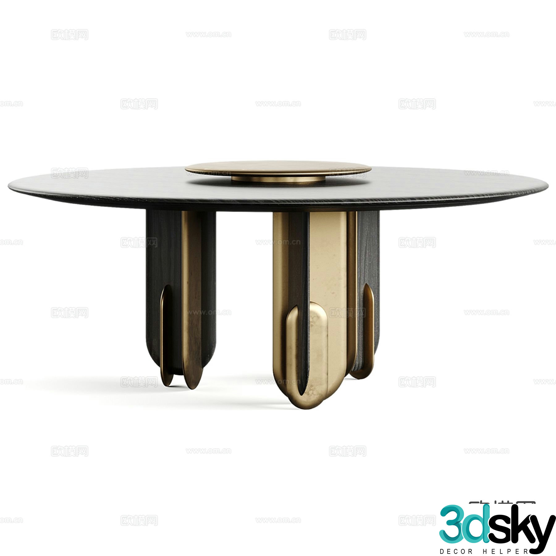 Light luxury dining table 3D model