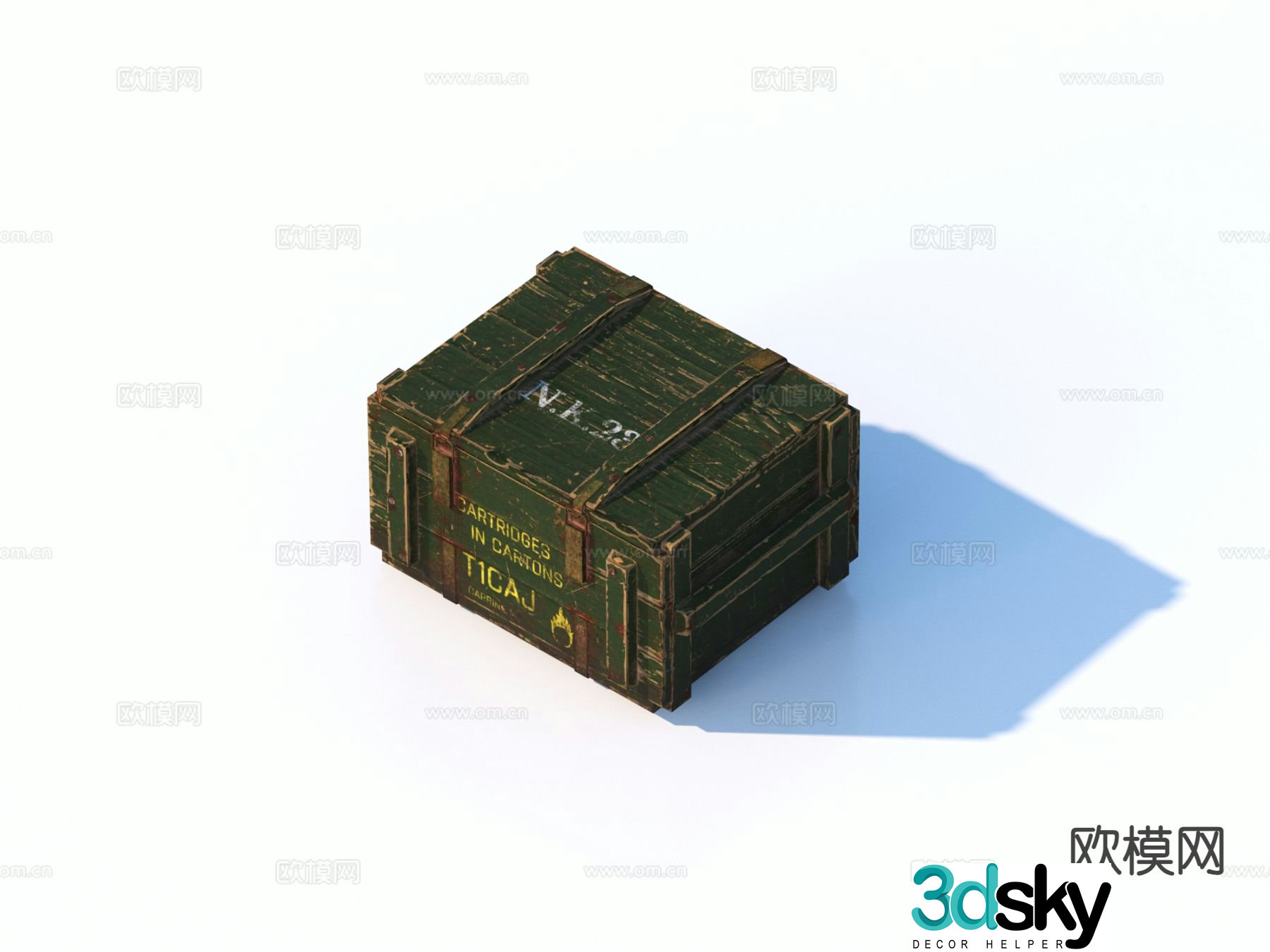 wooden box old wooden box 3d model
