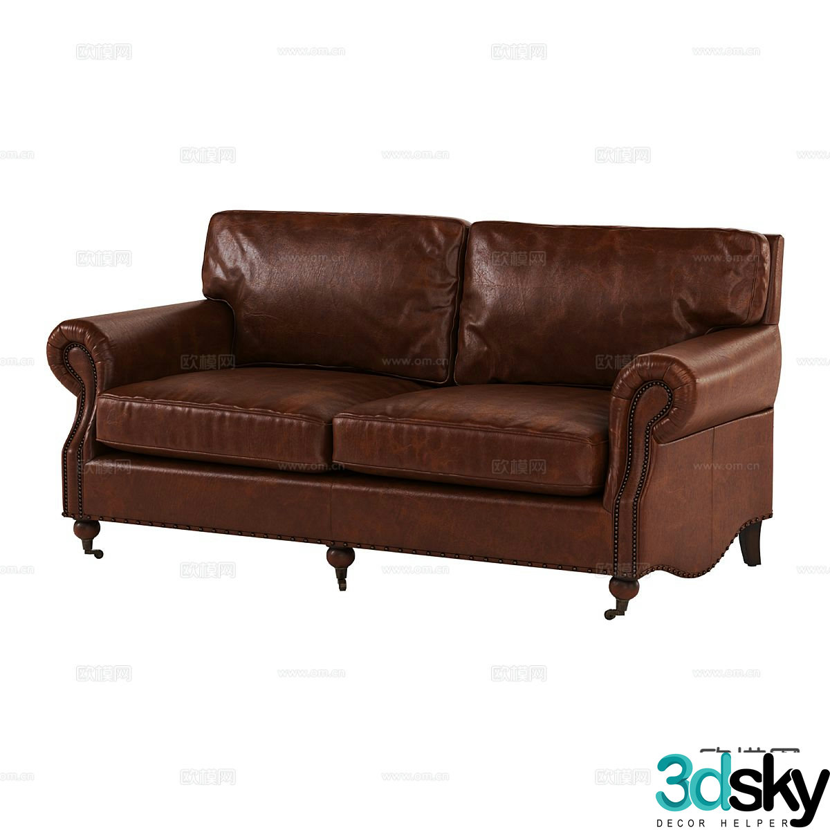 American double sofa 3d model