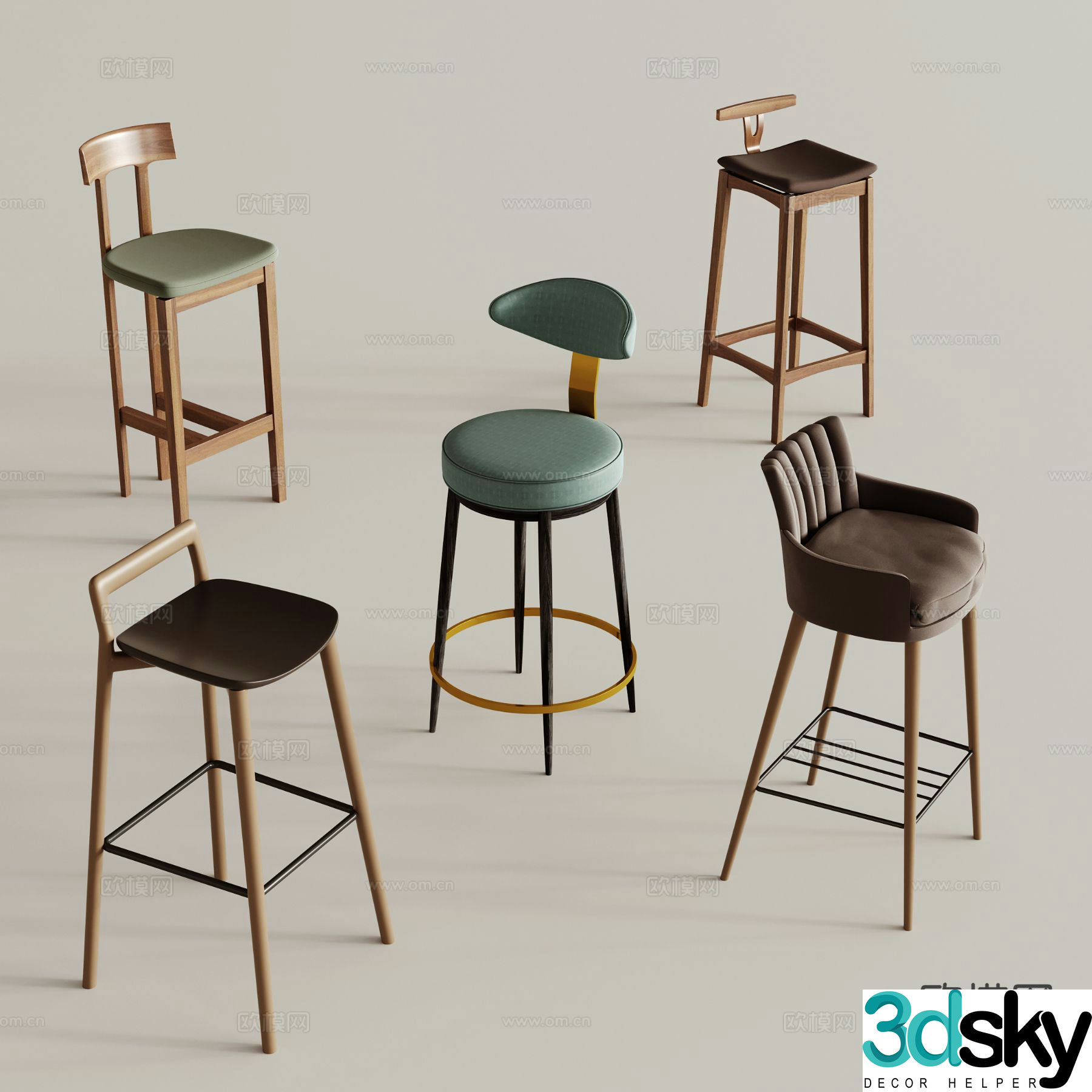 Modern bar chair bar stool bar stool 3d model