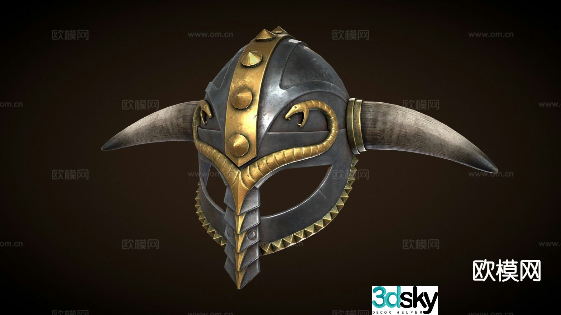 viking helmet 3d model