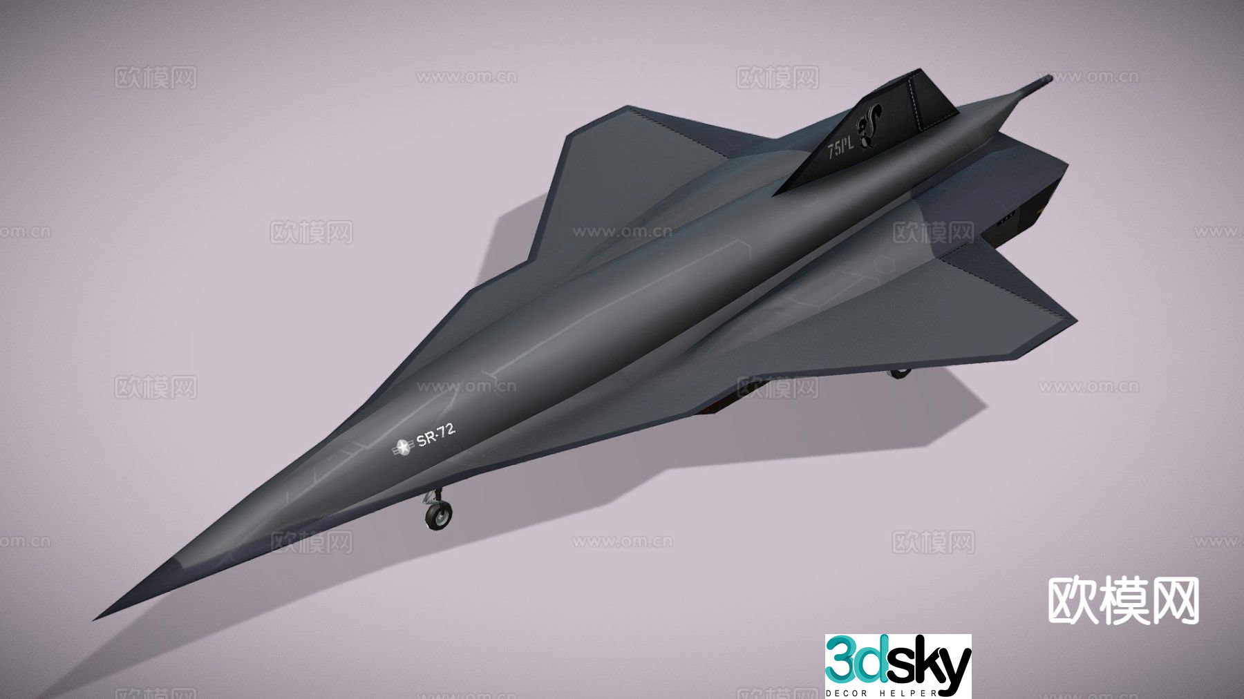 Military aircraft stealth fighter 3d model