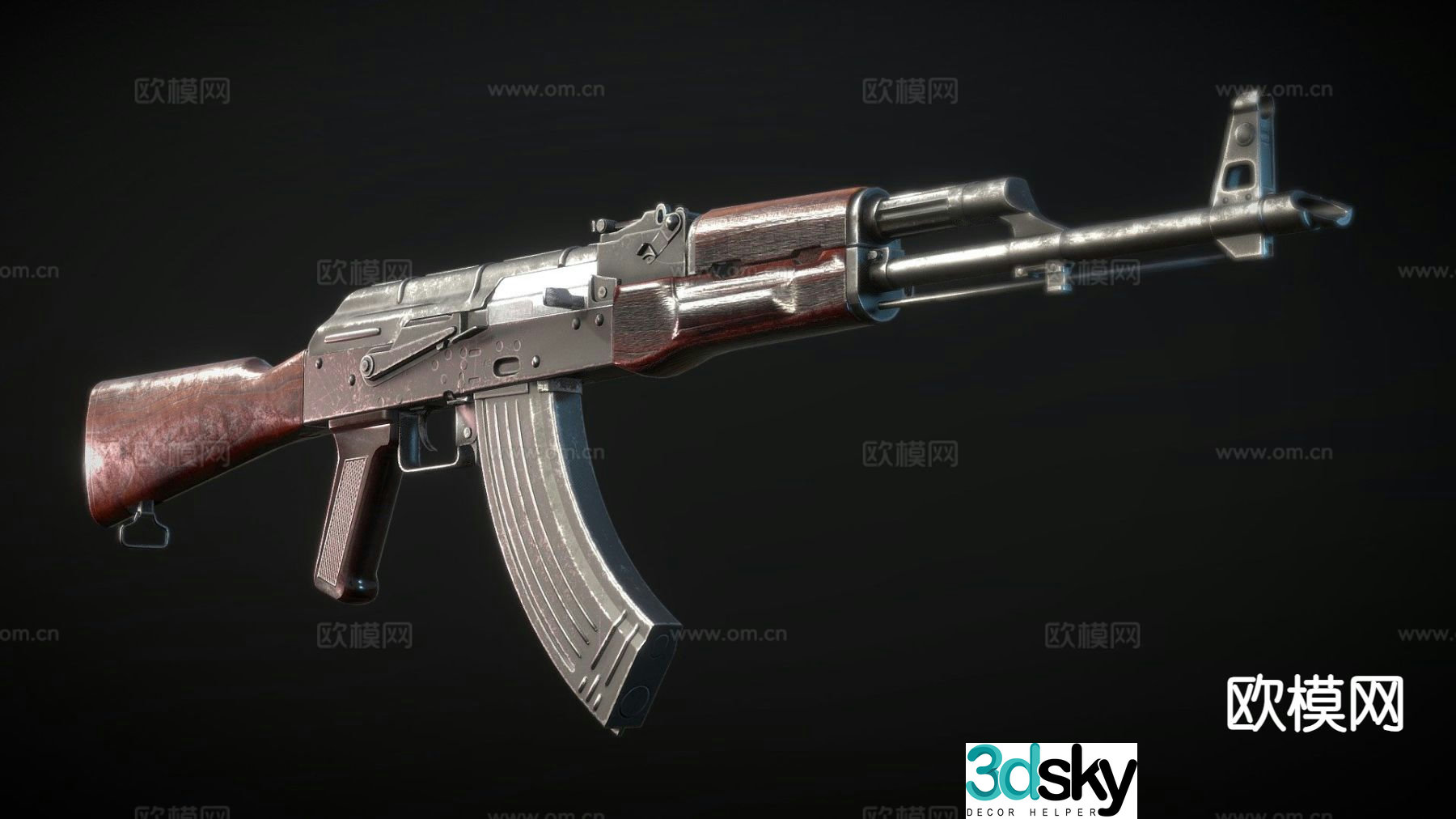 AK47-rifle 3d model