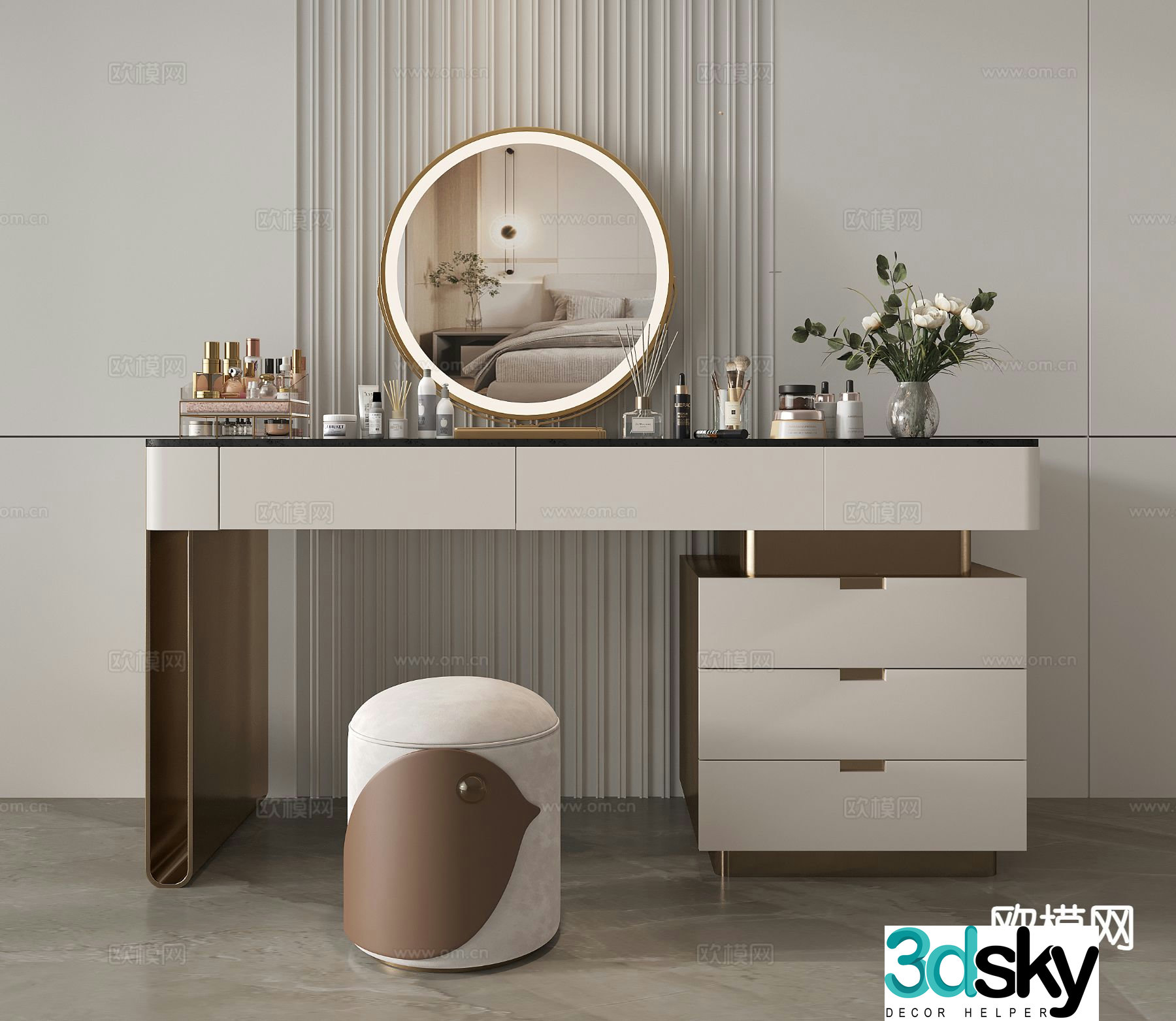 Modern dressing table 3d model