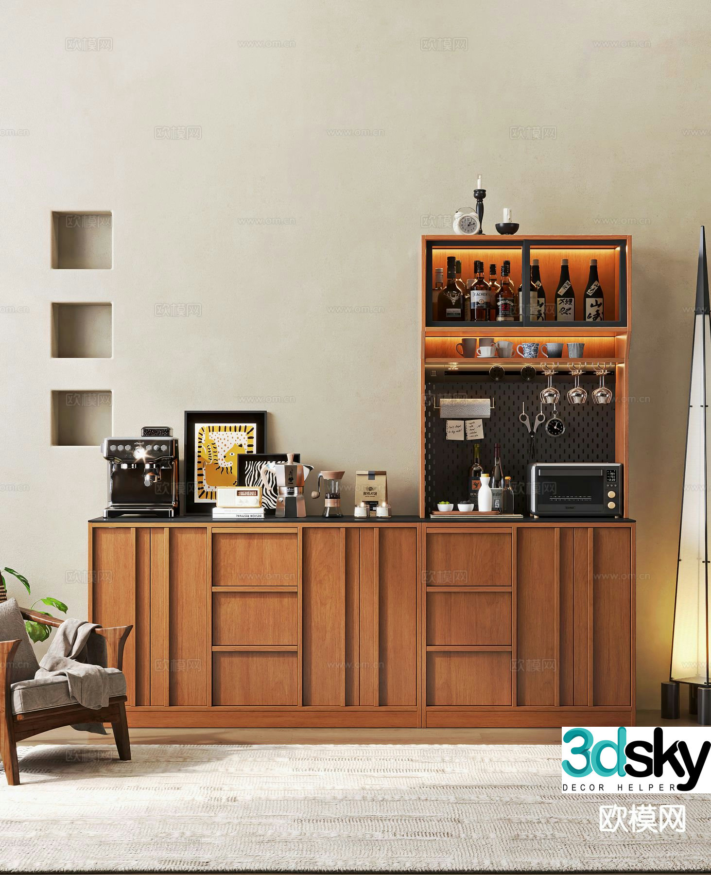 Middle-aged sideboard 3D model