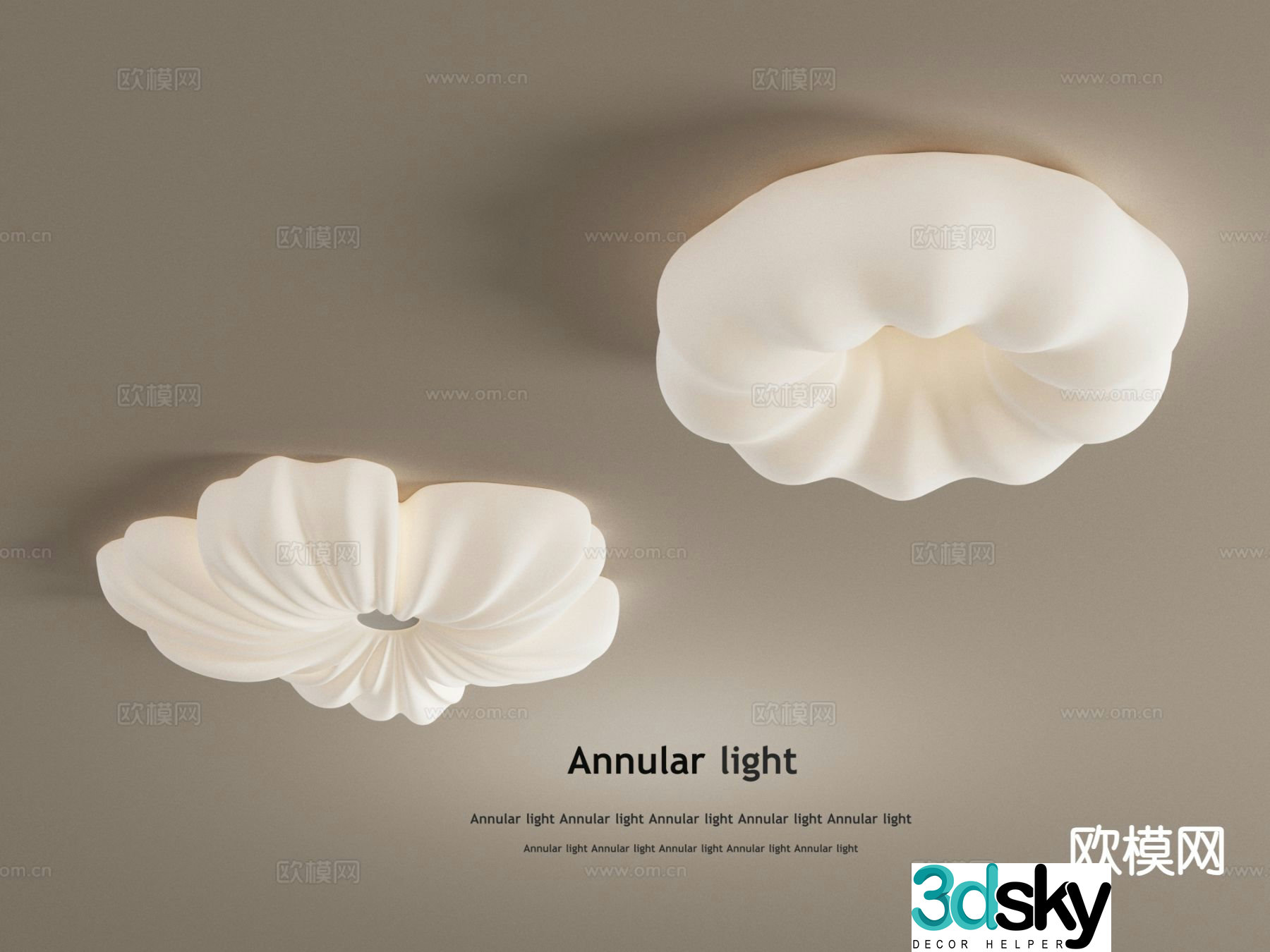 Cream style ceiling lamp cloud ceiling lamp 3d model