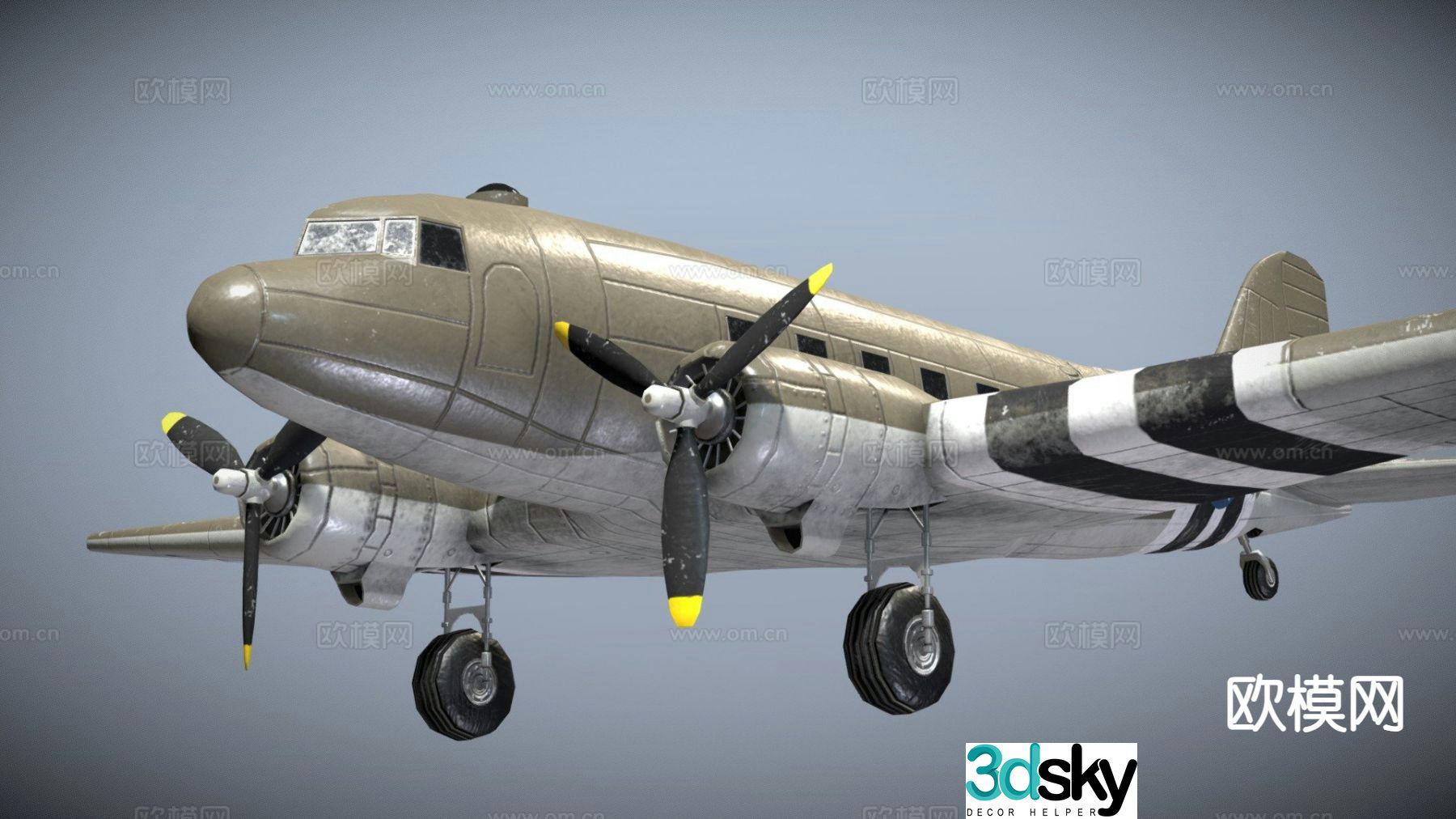 US military transport aircraft 3d model