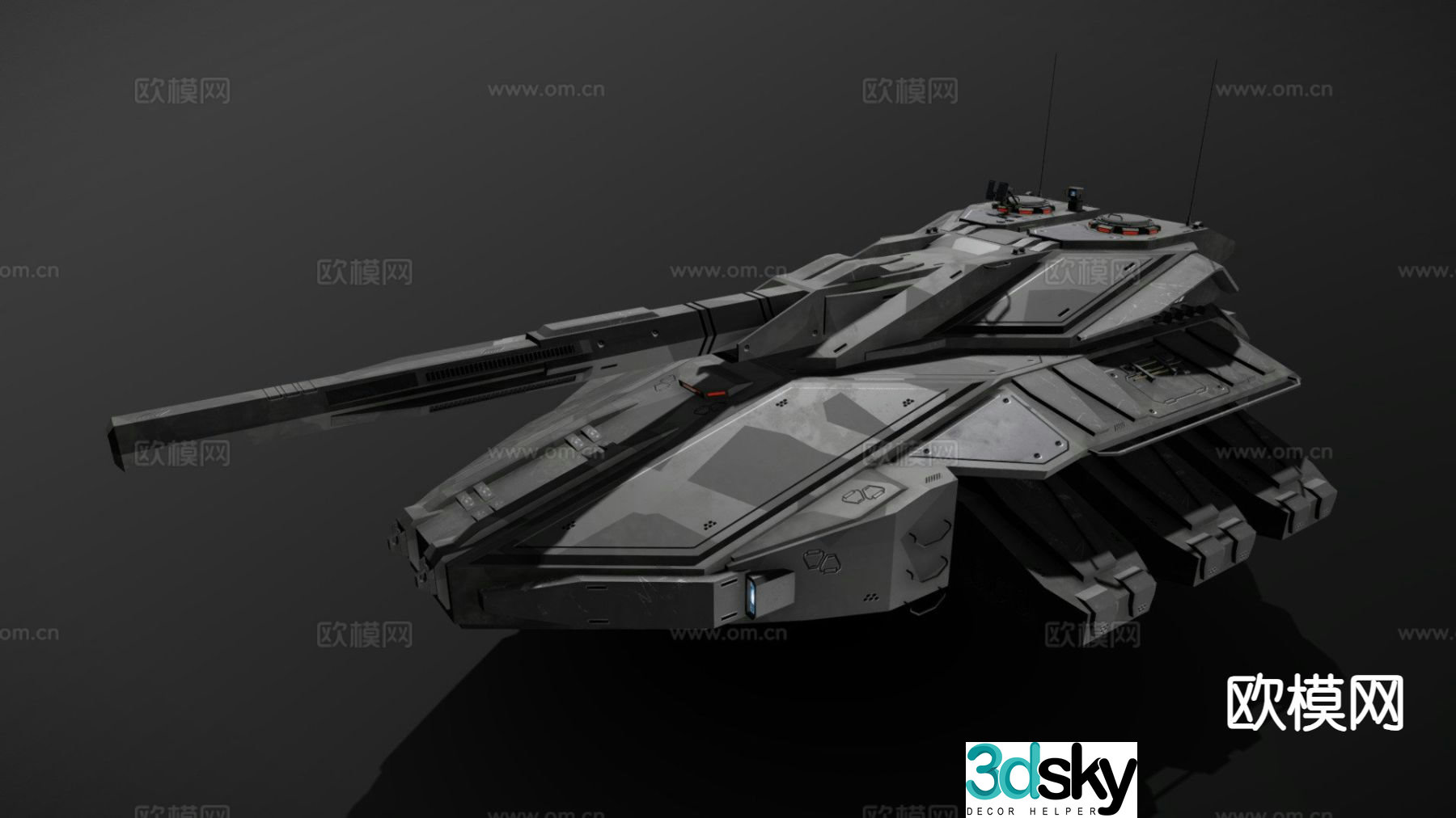 Sci-fi antigravity tank 3d model